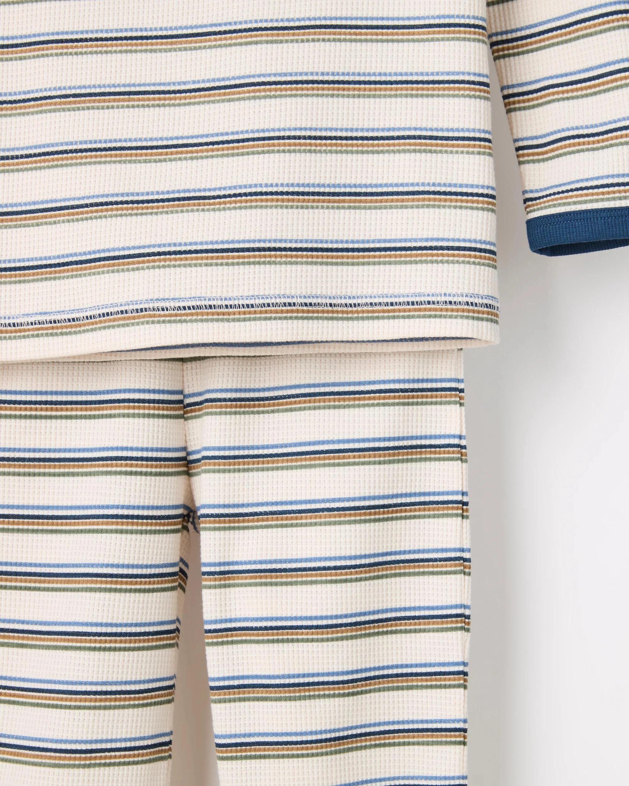 3 Target Kids Australian Cotton Younger Boys Waffle Pyjama Set STRIPE, 3 of 4