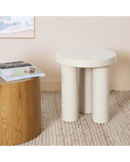 Round Marble Look Side Table