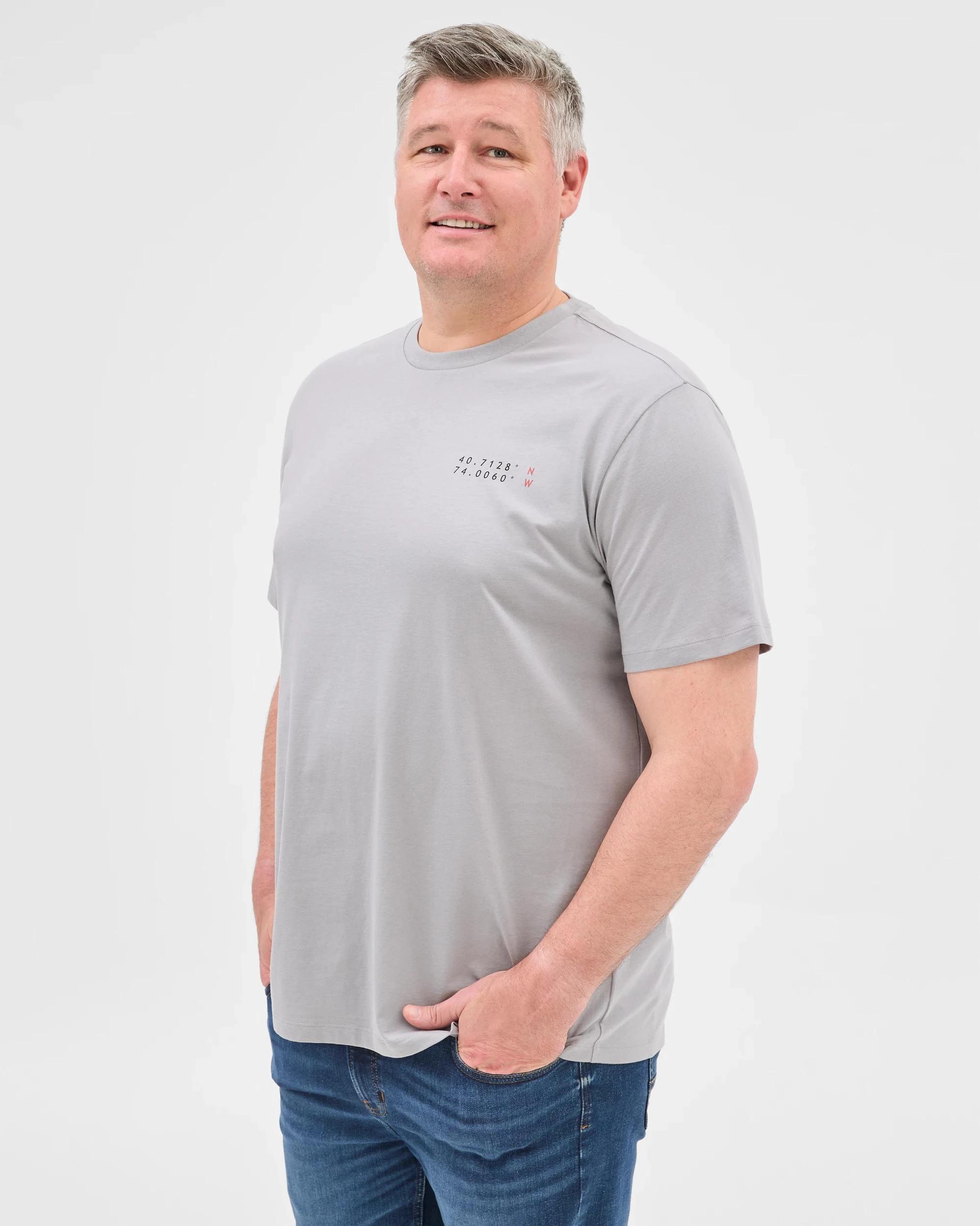 4 Target Man Plus Plus Size Australian Cotton Print T-Shirt GREY, 4 of 6