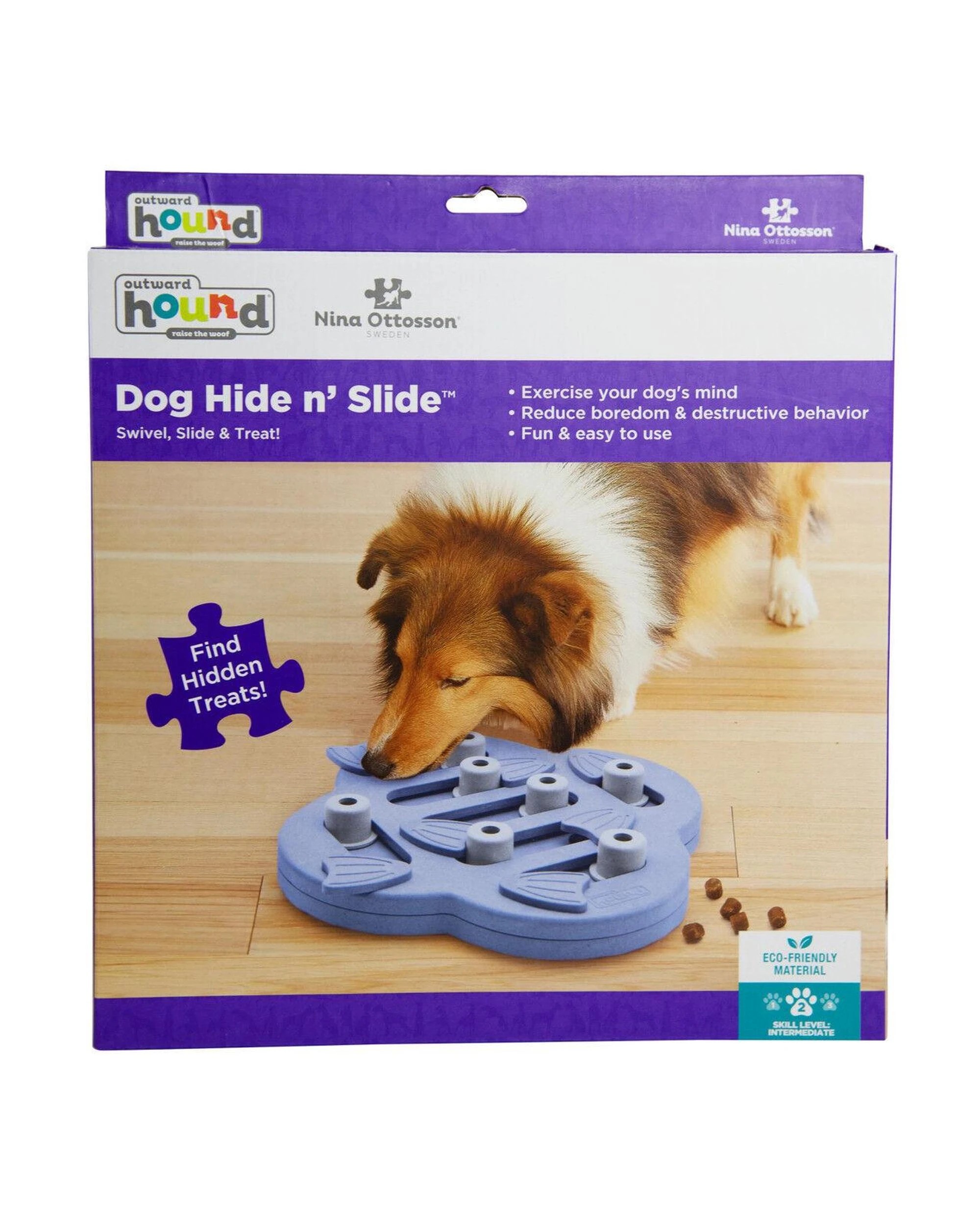 2 Outward Hound Nina Ottosson Dog Hide N Slide Puzzle Game Dog Toy Purple - Purple, 2 of 8