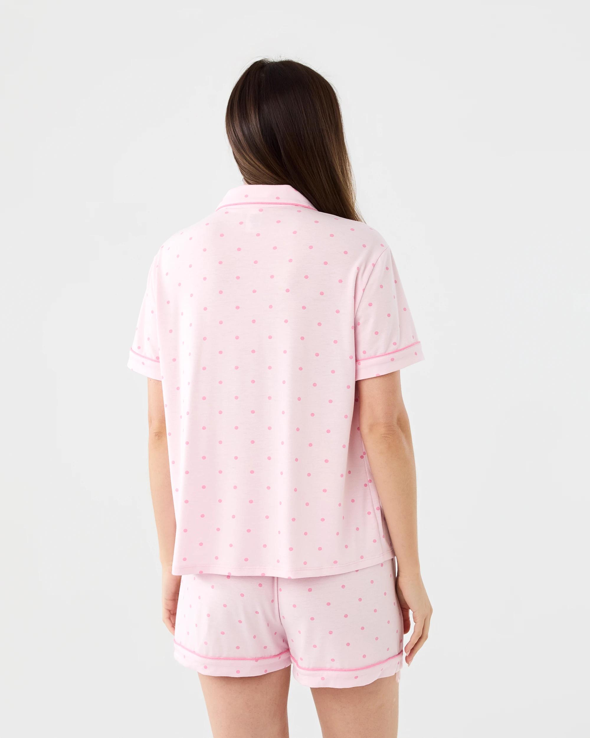 3 Short Sleeve Top and Shorts Comfort Pyjama Set Mini Spot, 3 of 7
