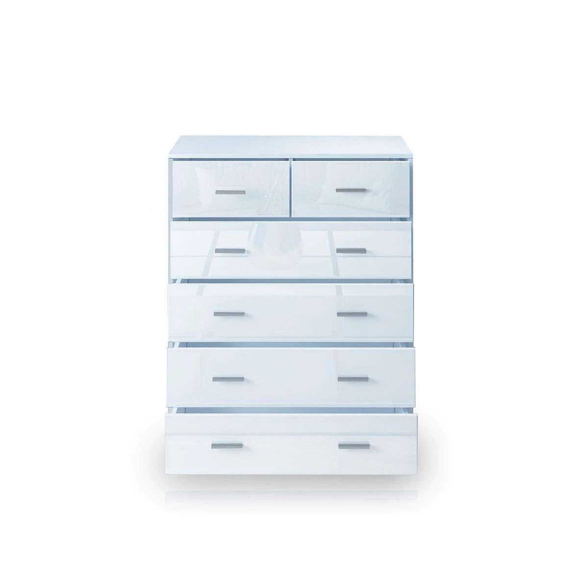 5 Ausway 6 Chest of Drawers Tallboy Dresser Table High Gloss Storage Cabinet, 5 of 7