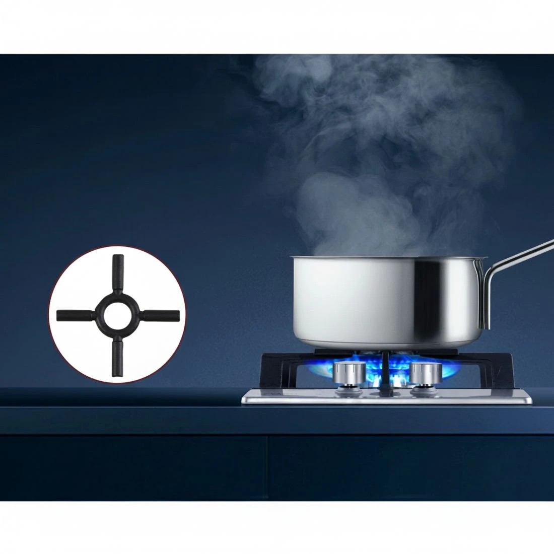 5 Devanti Gas Cooktop 30cm 2 Burner - Silver, 5 of 7