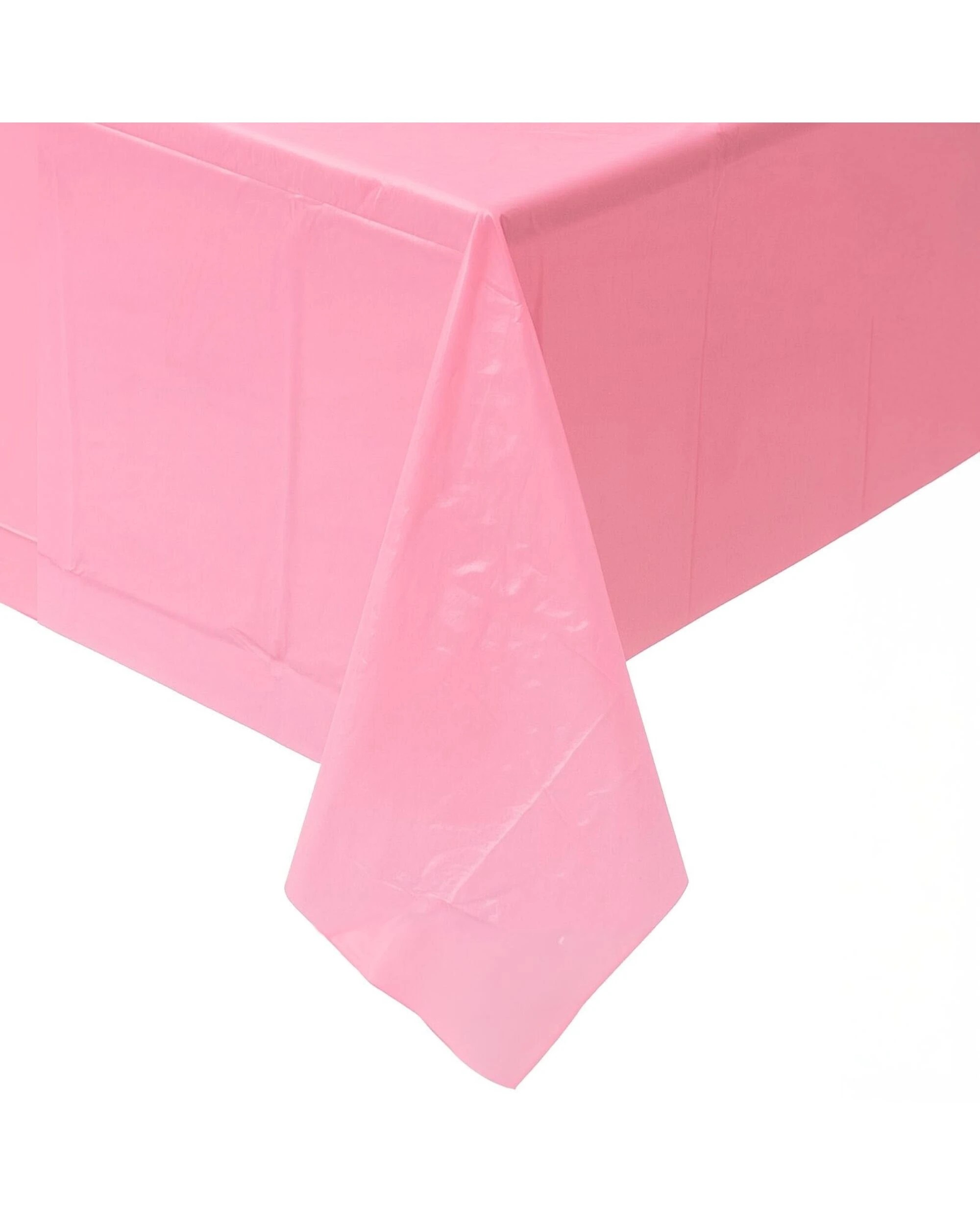 1 Unique Lovely Pink Rectangular Plastic Tablecloth - Light Pink, 1 of 2