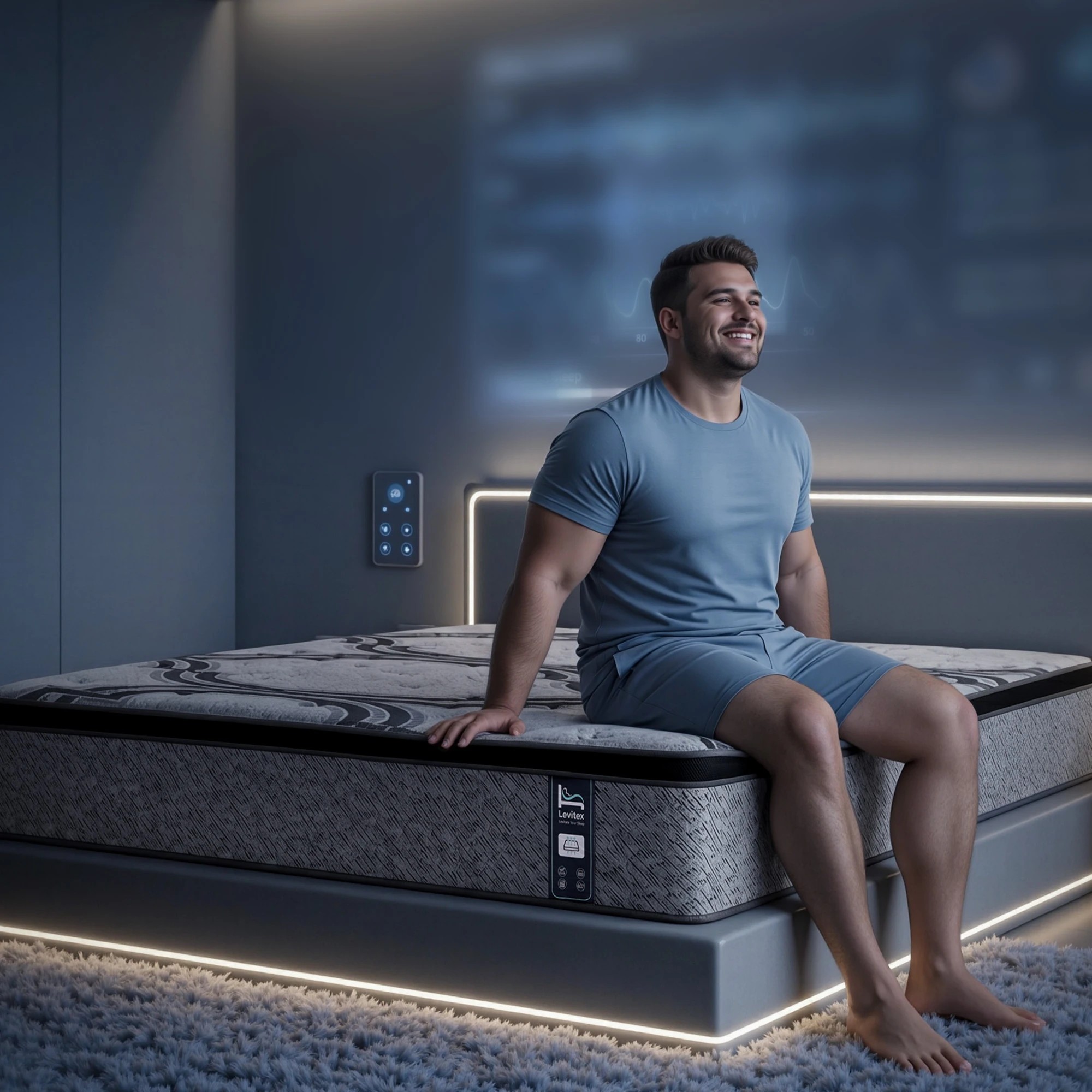 4 Levitex King Mattress 5-Zone Pocket Spring with Latex & Memory Foam or Extra Lumbar & Shoulder Support - King Bed - Grey, 4 of 9