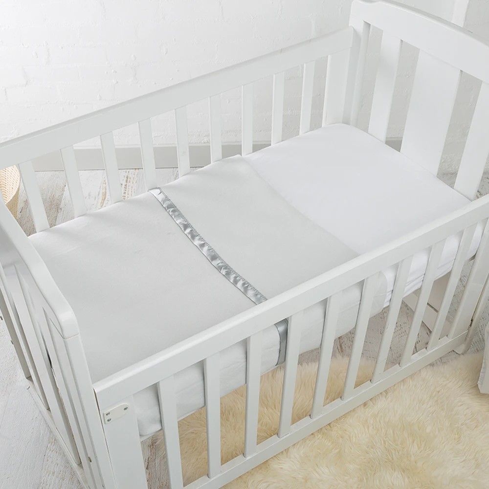 2 Sweet Dreams Cot Cotton Fleece Blanket Grey, 2 of 2