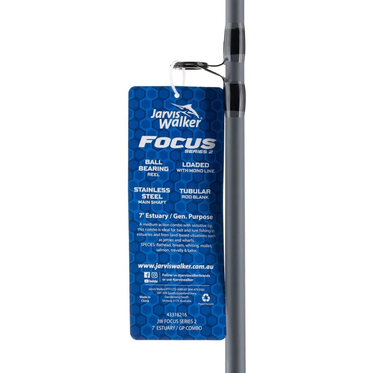 7 Jarvis Walker Focus Series 2 Estuary/General Purpose Combo - 7ft., Black and Blue, 7 of 7