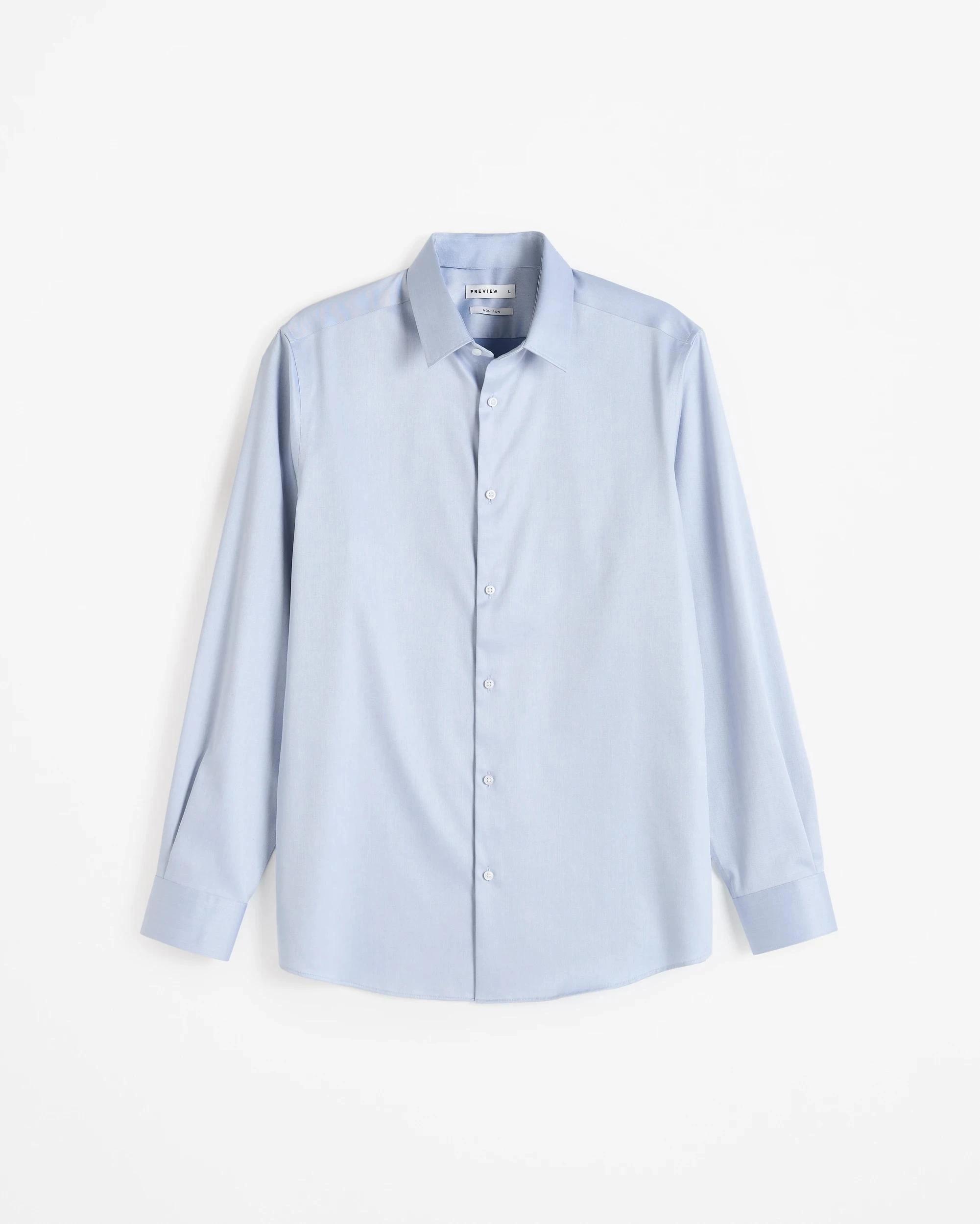 10 Preview Non Iron Long Sleeve Business Shirt BLUE, 10 of 10