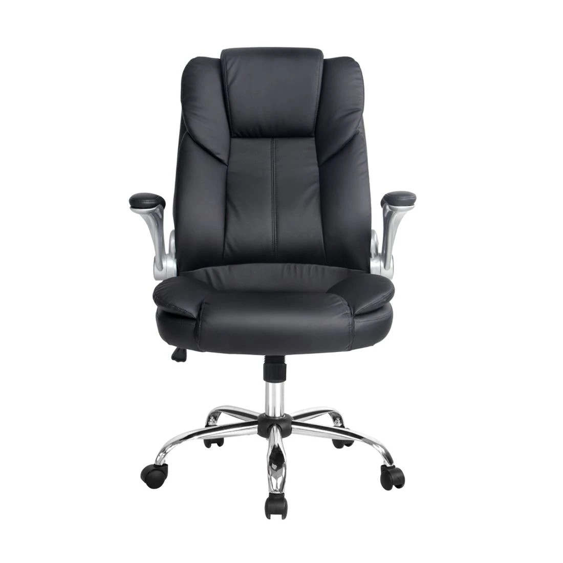 4 Artiss Executive Office Chair Leather Tilt - Black, 4 of 10