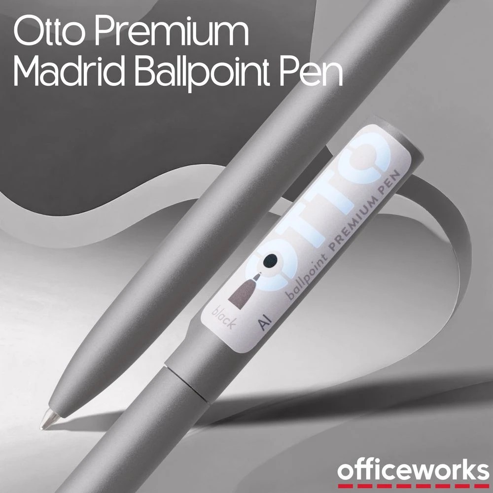 7 Otto Premium Madrid Ballpoint Pen 1mm Gunmetal, 7 of 7