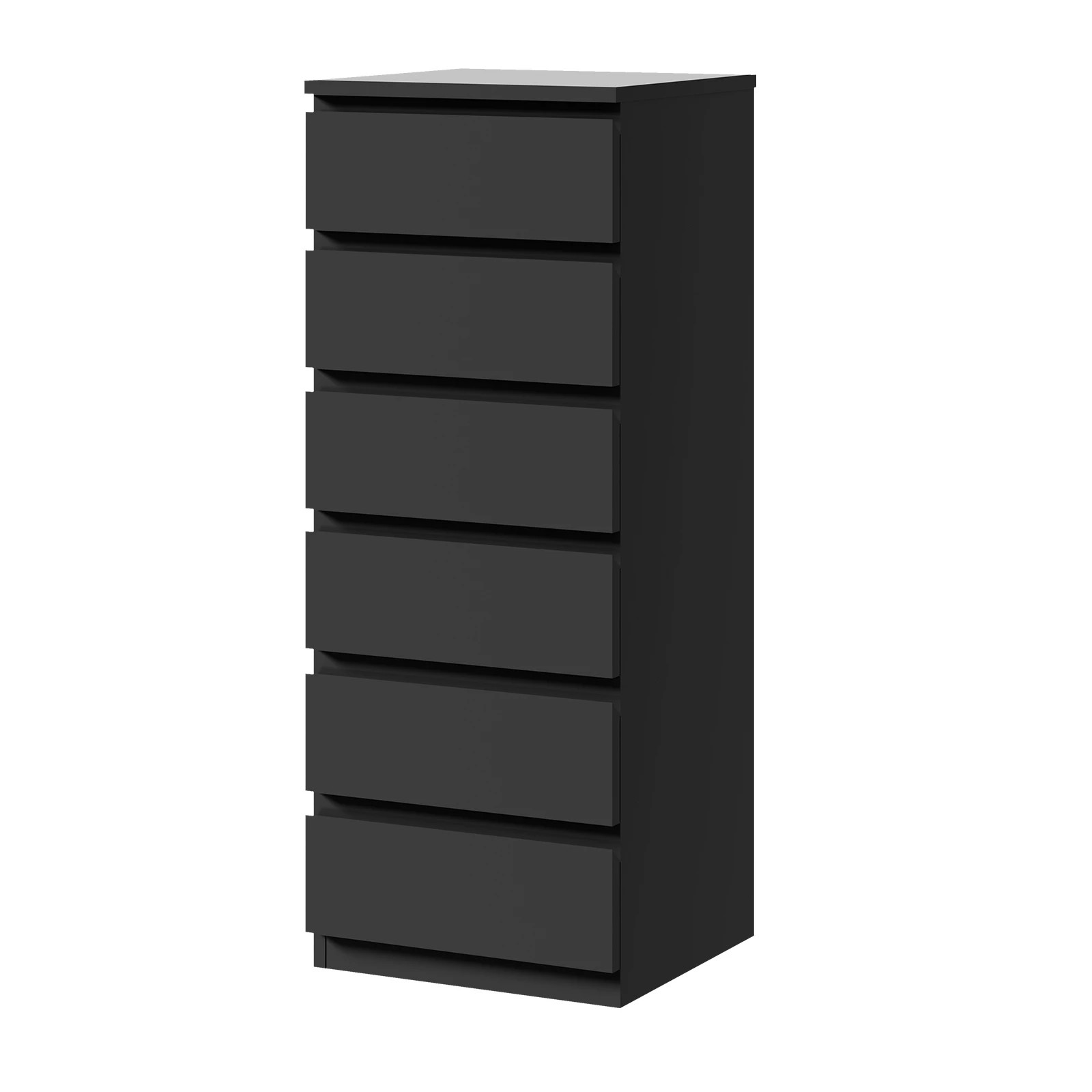 1 Oikiture 6 Chest Of Drawers Tallboy Dresser Table Storage Cabinet
 - Black, 1 of 10