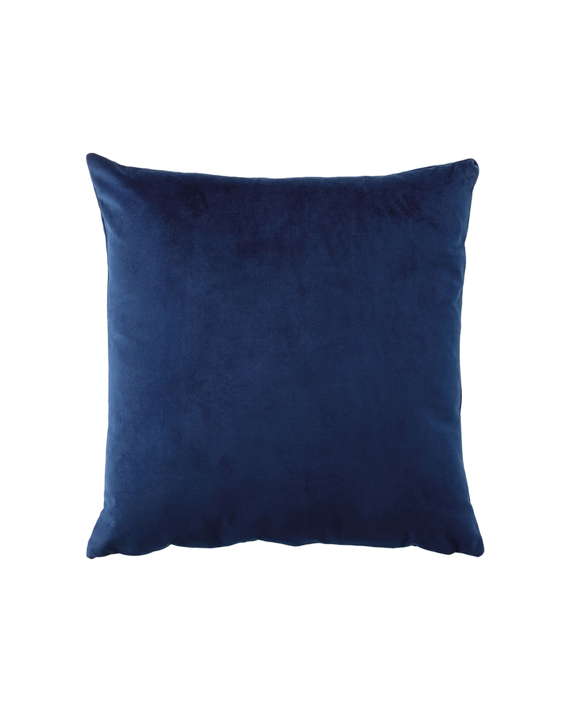 1 Bianca Vivid Coordinates Cushion Velvet 43x43cm Square Pillow Indigo - Blue, 1 of 1