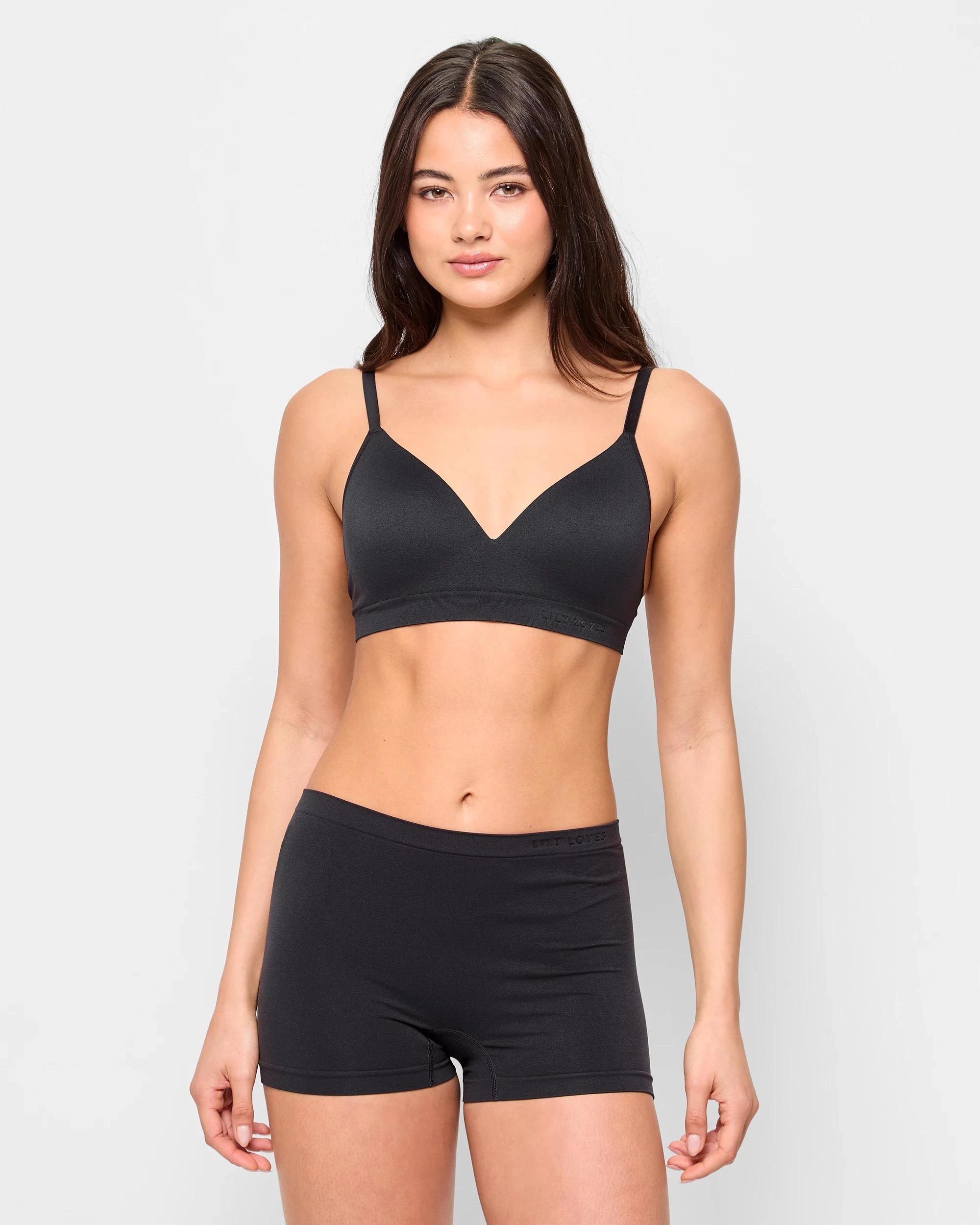 3 Lily Loves 2 Pack Seamfree Embossed Boyleg Briefs BLACK, 3 of 5