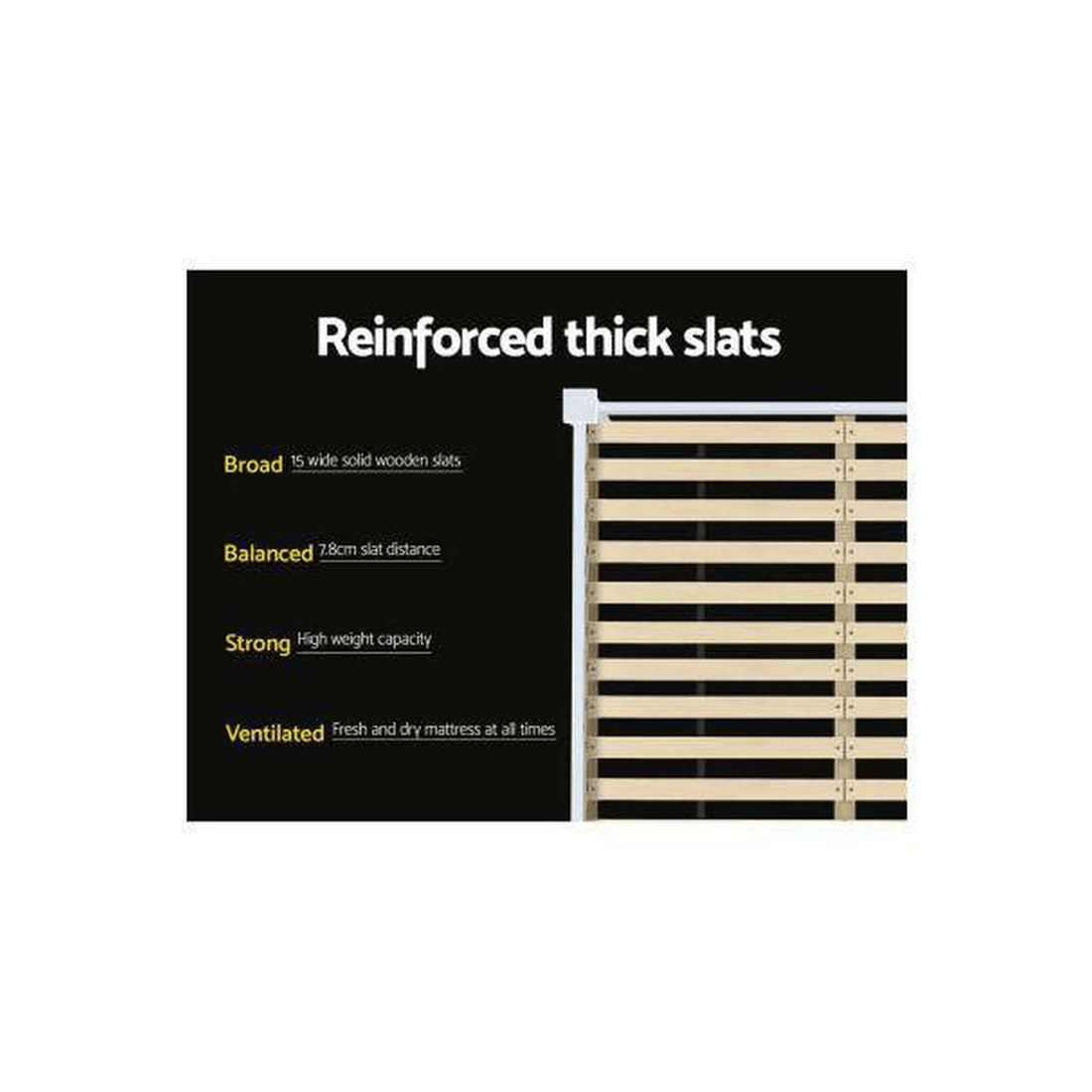 5 Artiss Bed Frame Queen Size Wooden RIO - White, 5 of 8