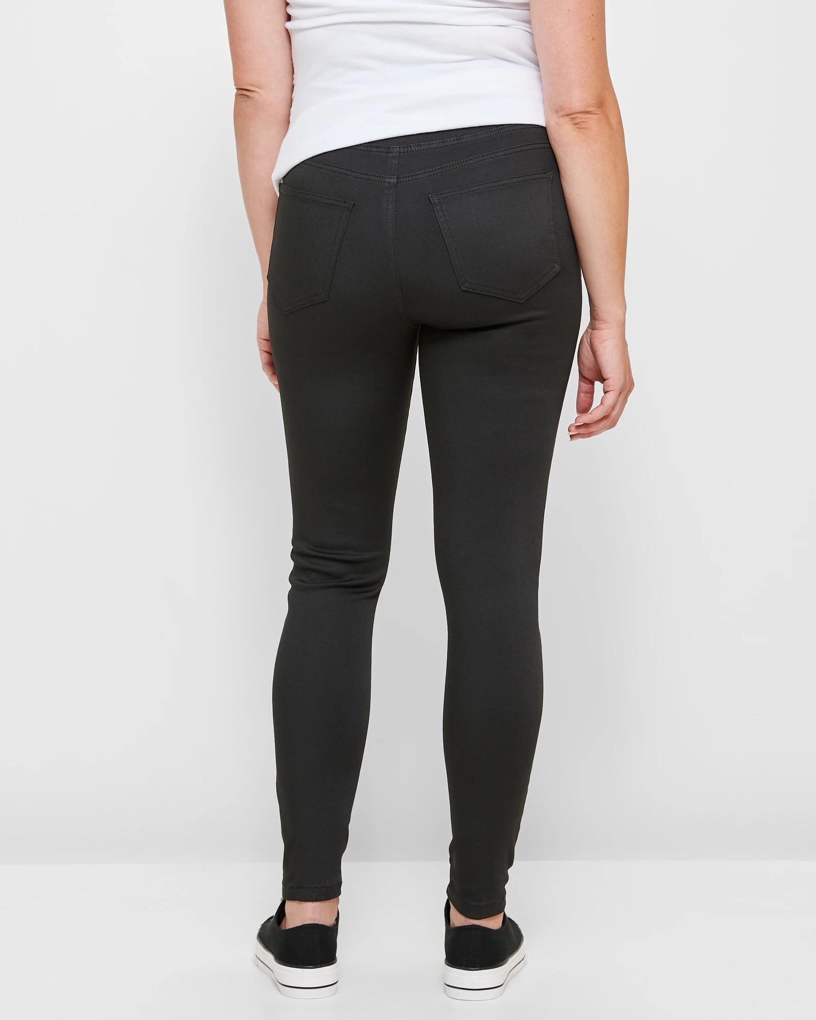 4 Target Maternity Over The Belly Denim Jeggings BLACK, 4 of 5