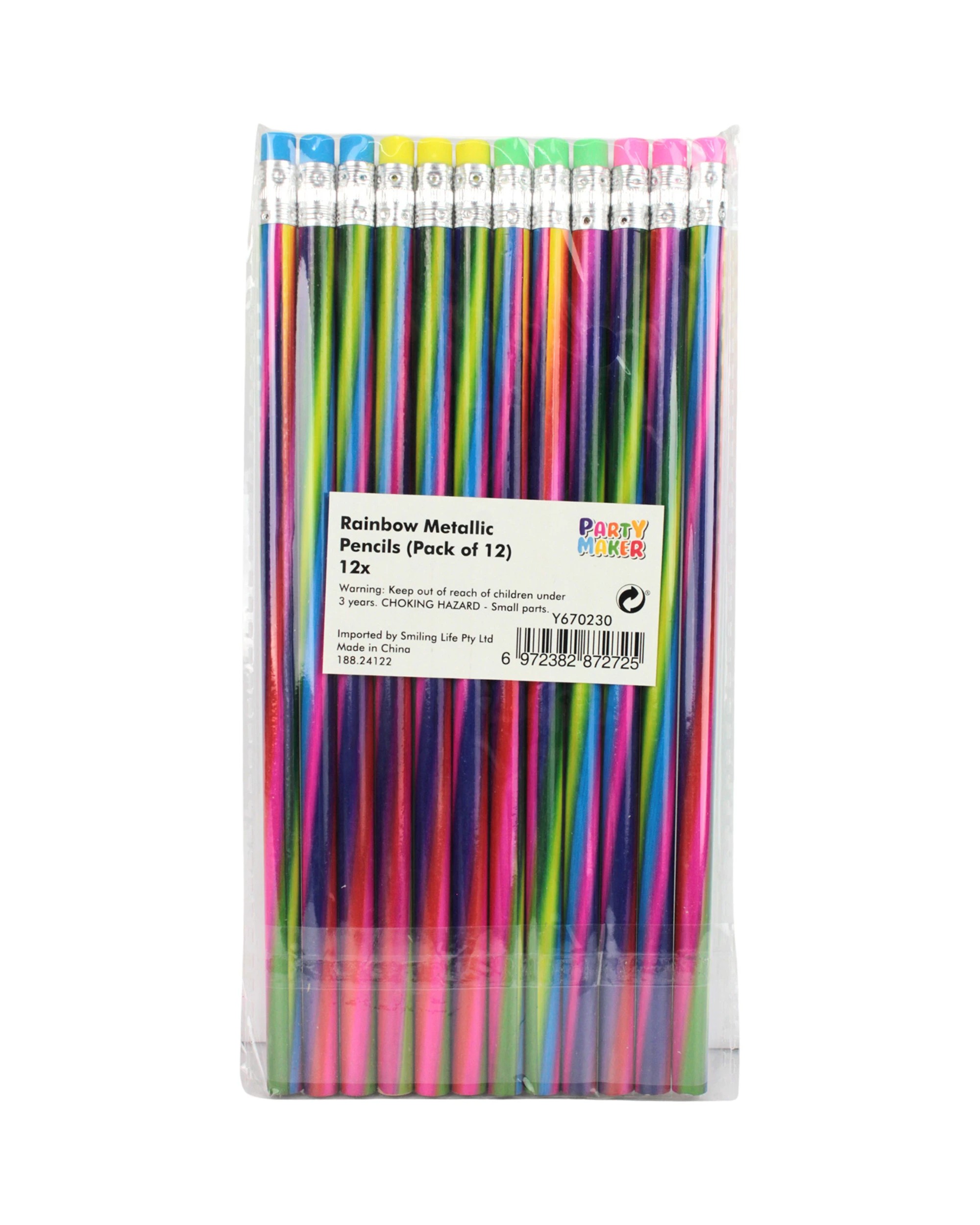 2 Partyrama Mixed Rainbow Lead Pencils Pack of 12 - Multi, 2 of 2