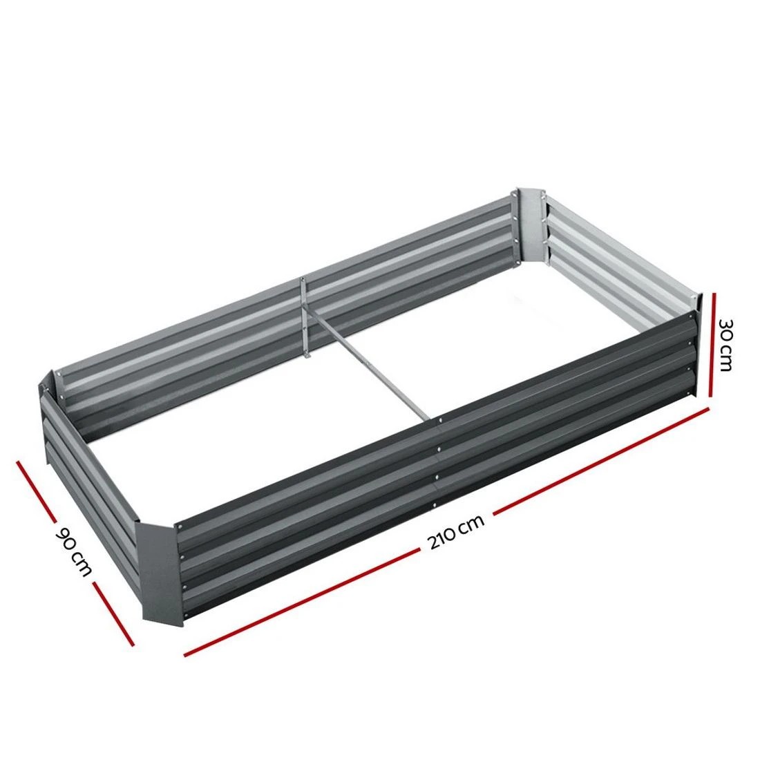 2 Green Fingers 2x Garden Bed 210x90cm Planter Box Raised Container Galvanised Herb - Grey, 2 of 6