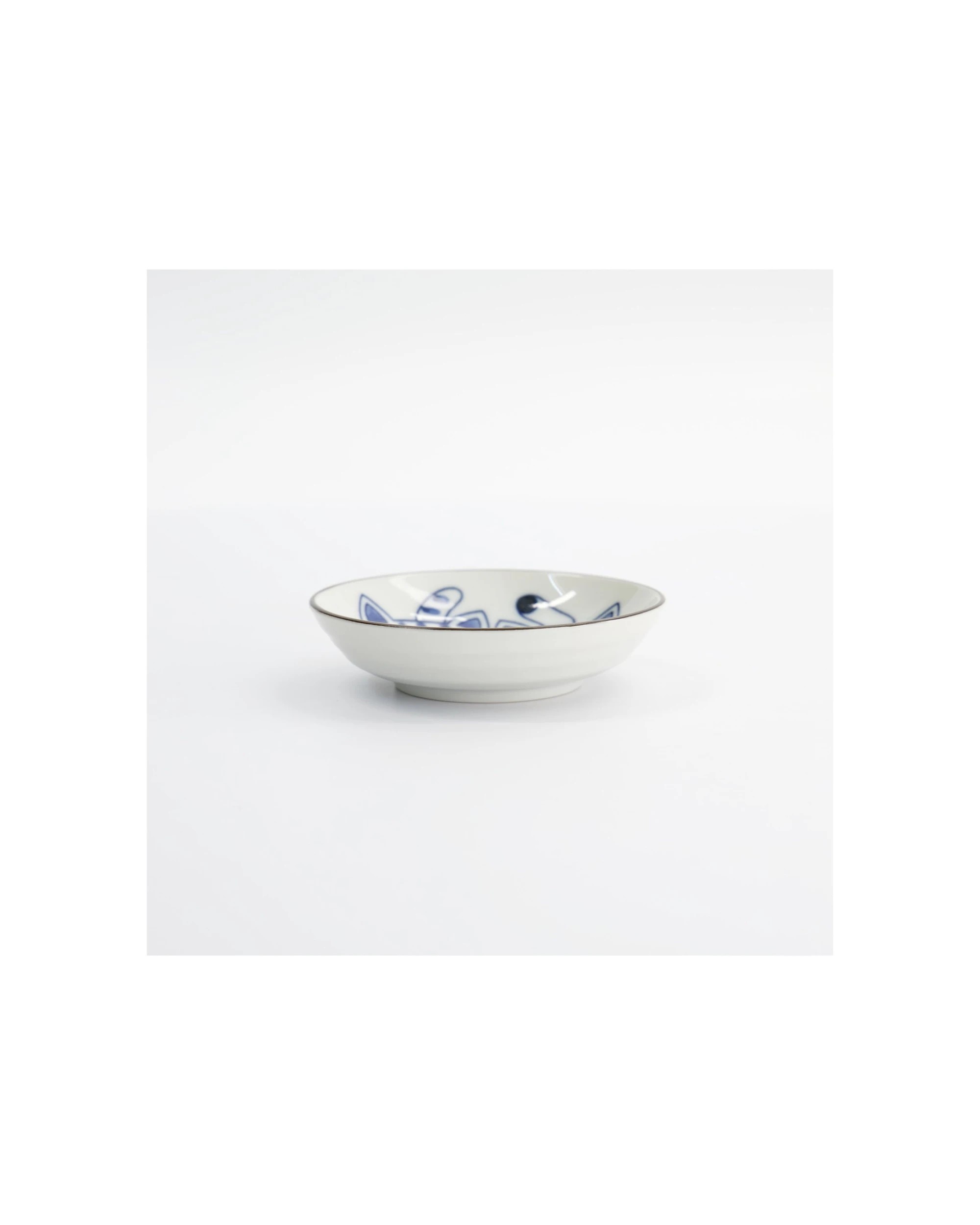 3 Tokyo Design Kawaii Cat Neko Porcelain Sauce Dish 10x2.5cm Twin - Blue, 3 of 3