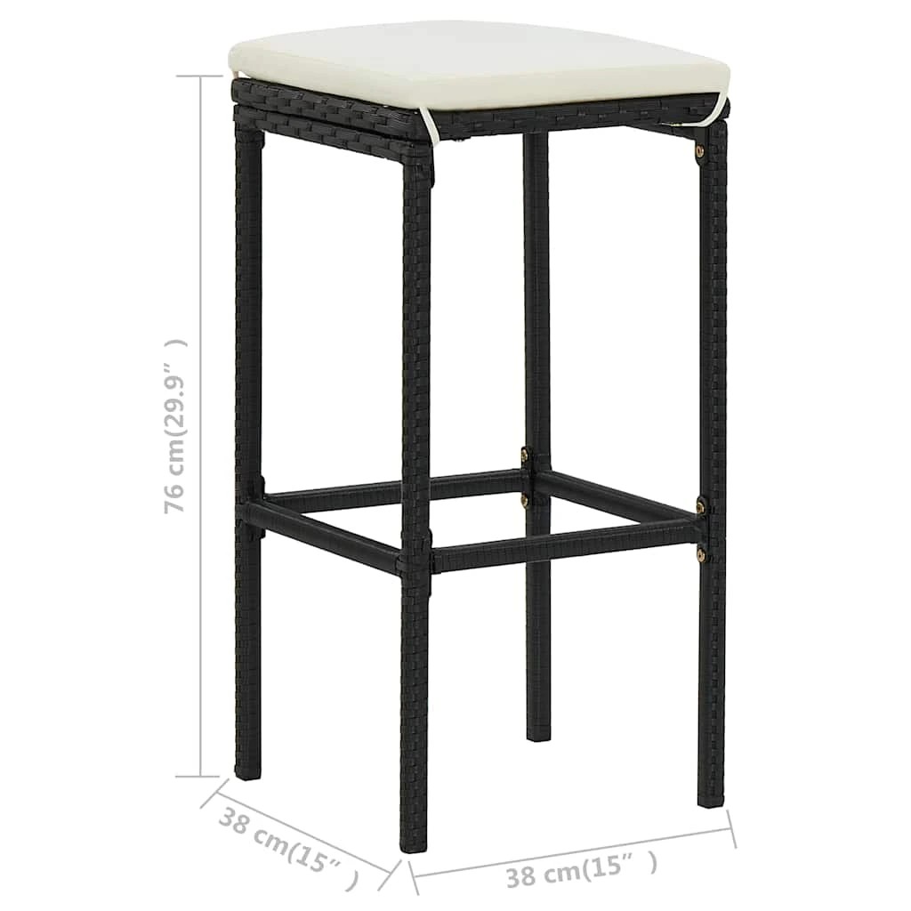 8 vidaXL Bar stool Footrest - Black, 8 of 8