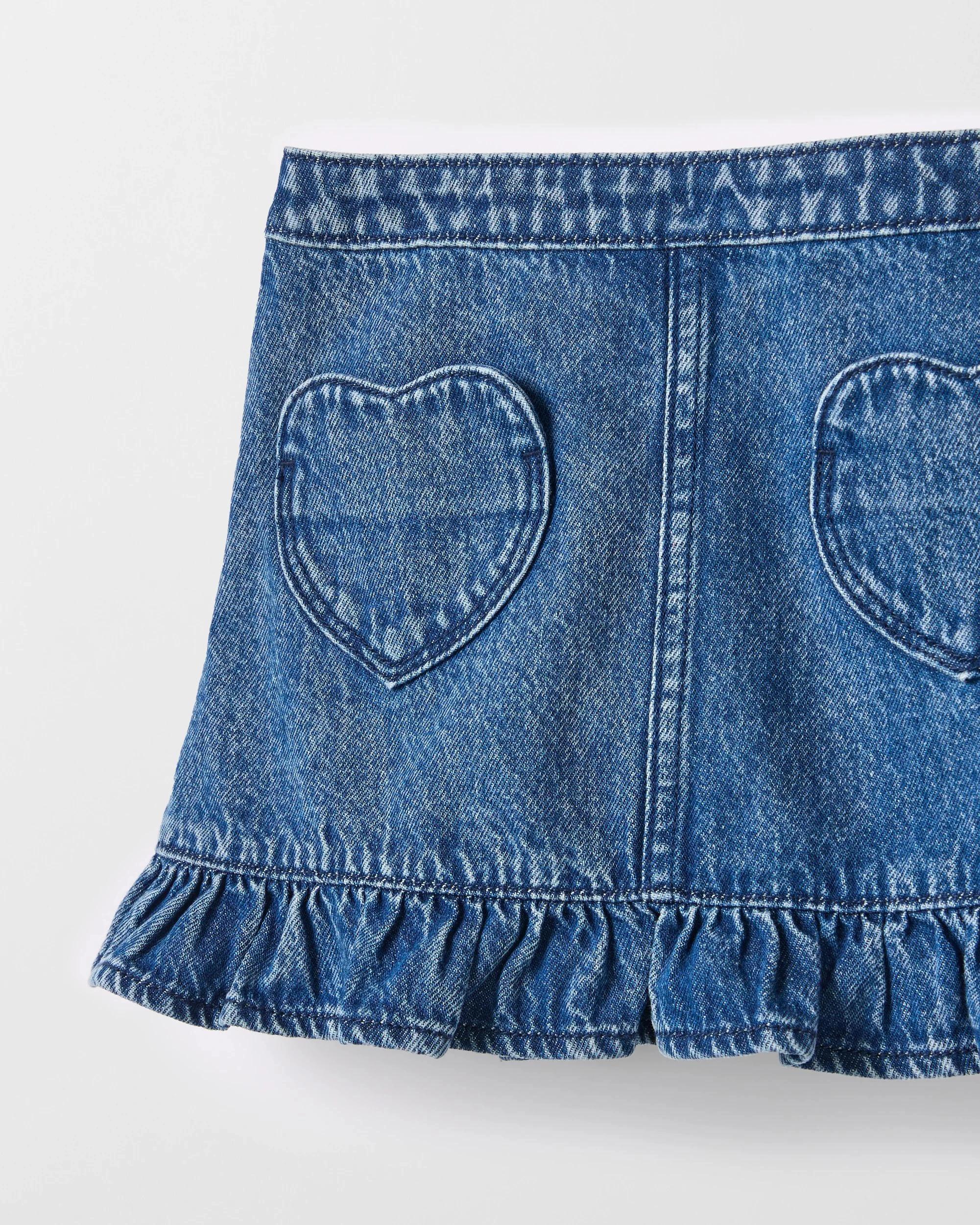 6 Target Denim Denim A-Line Fashion Skirt MID WASH, 6 of 8