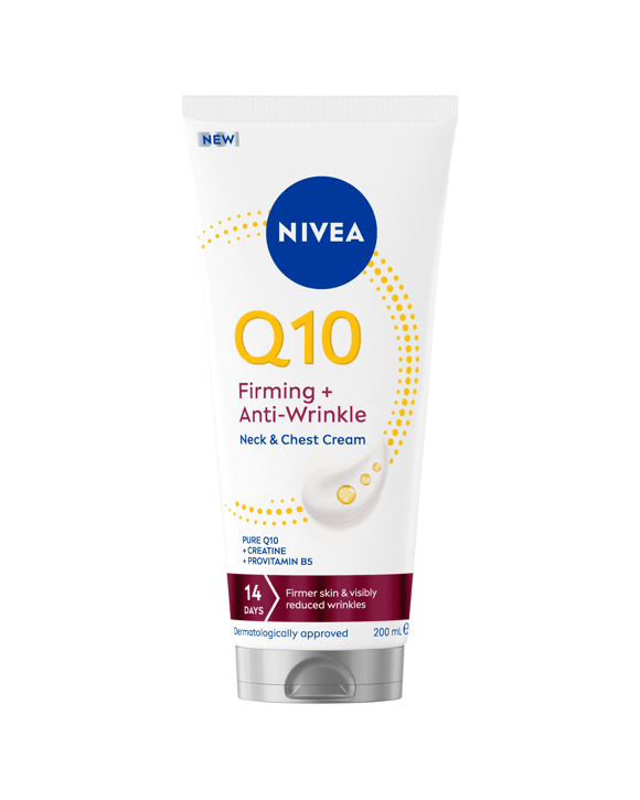 New Nivea Q10 Firming & Anti-Wrinkle Neck & Chest Cream 200ml -  Creatine & Provitamin B5