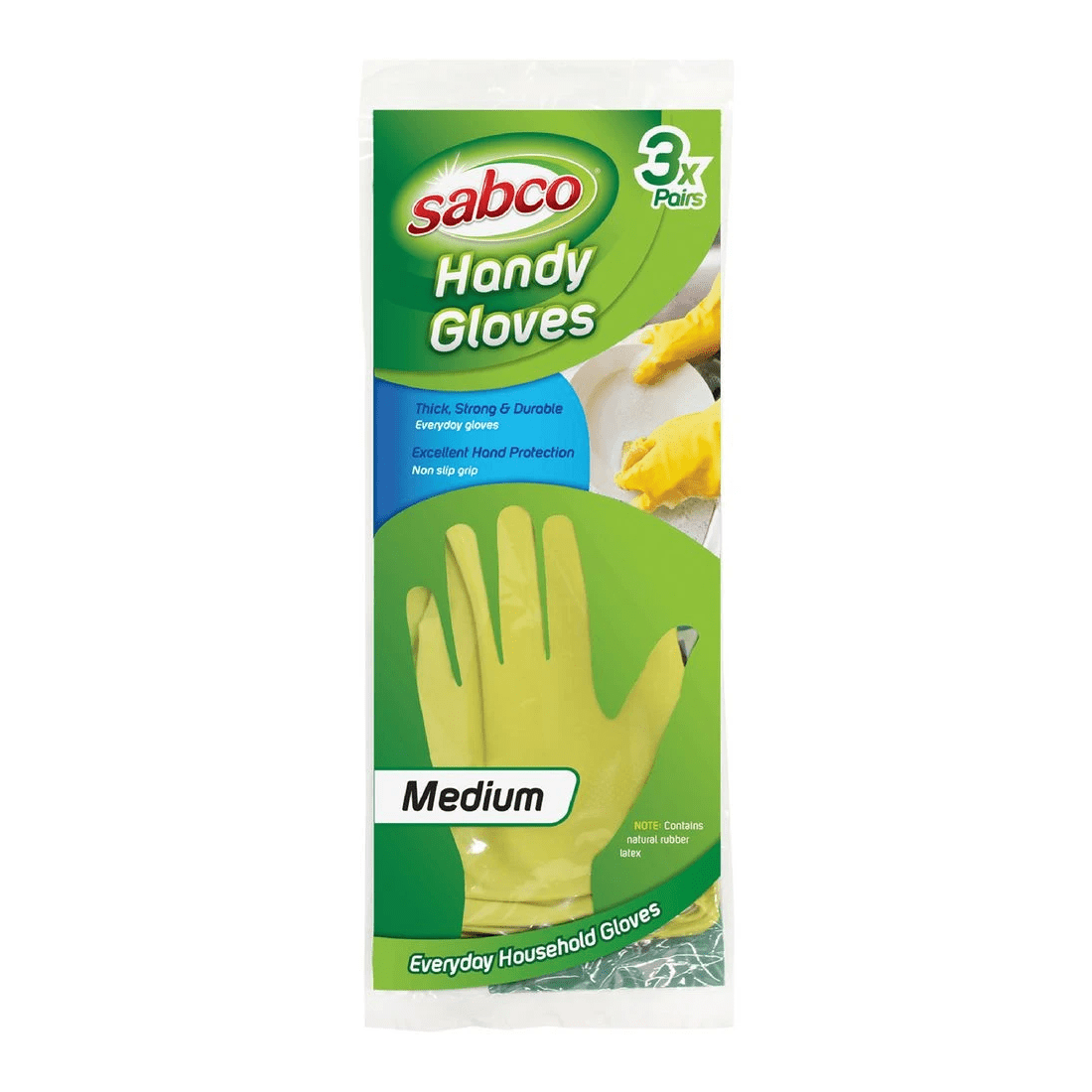 1 Sabco Handy Gloves Medium 3 Pairs, 1 of 2