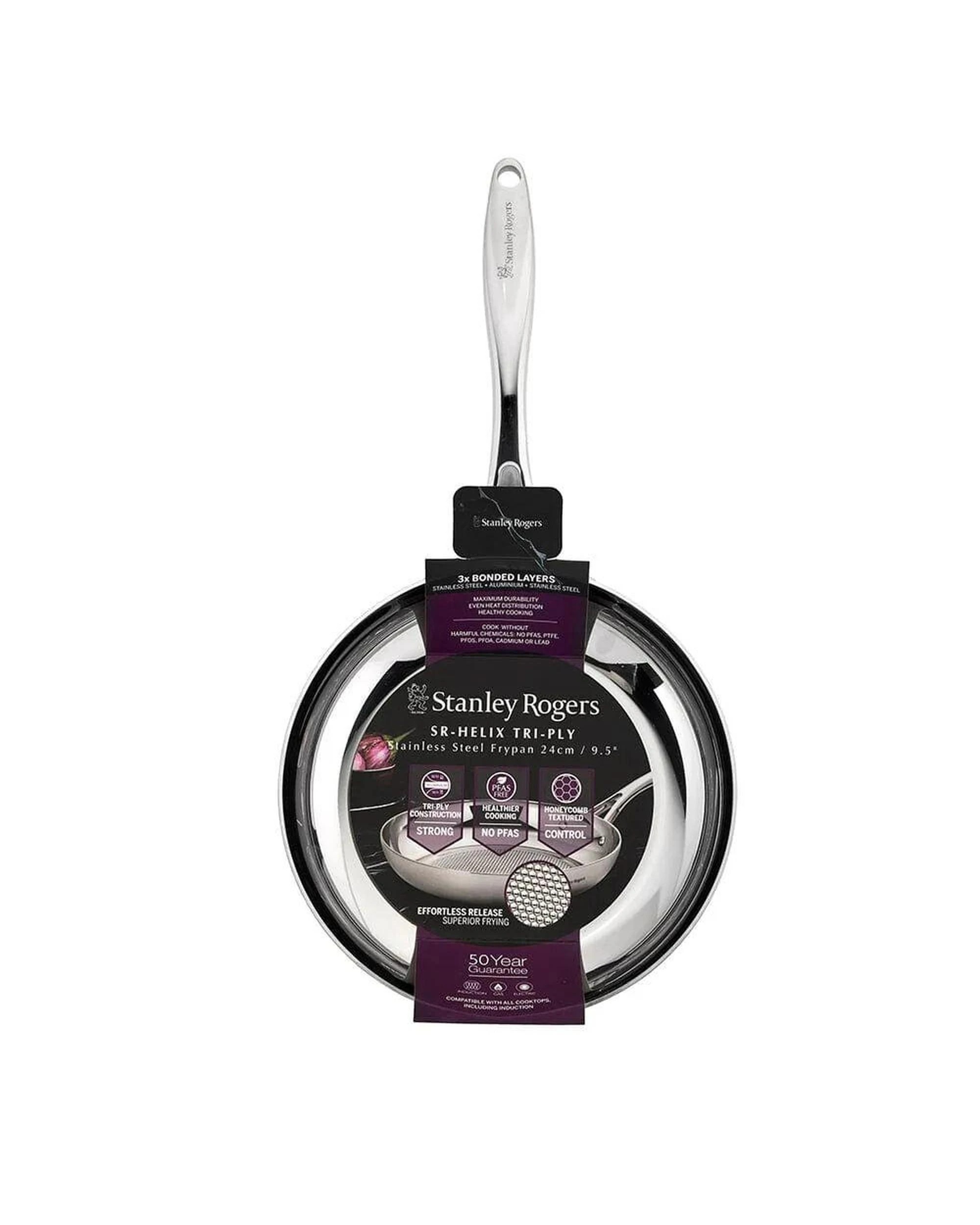 4 Stanley Rogers TryPly Helix Frypan 24cm Stainless Steel Suits Induction, 4 of 6