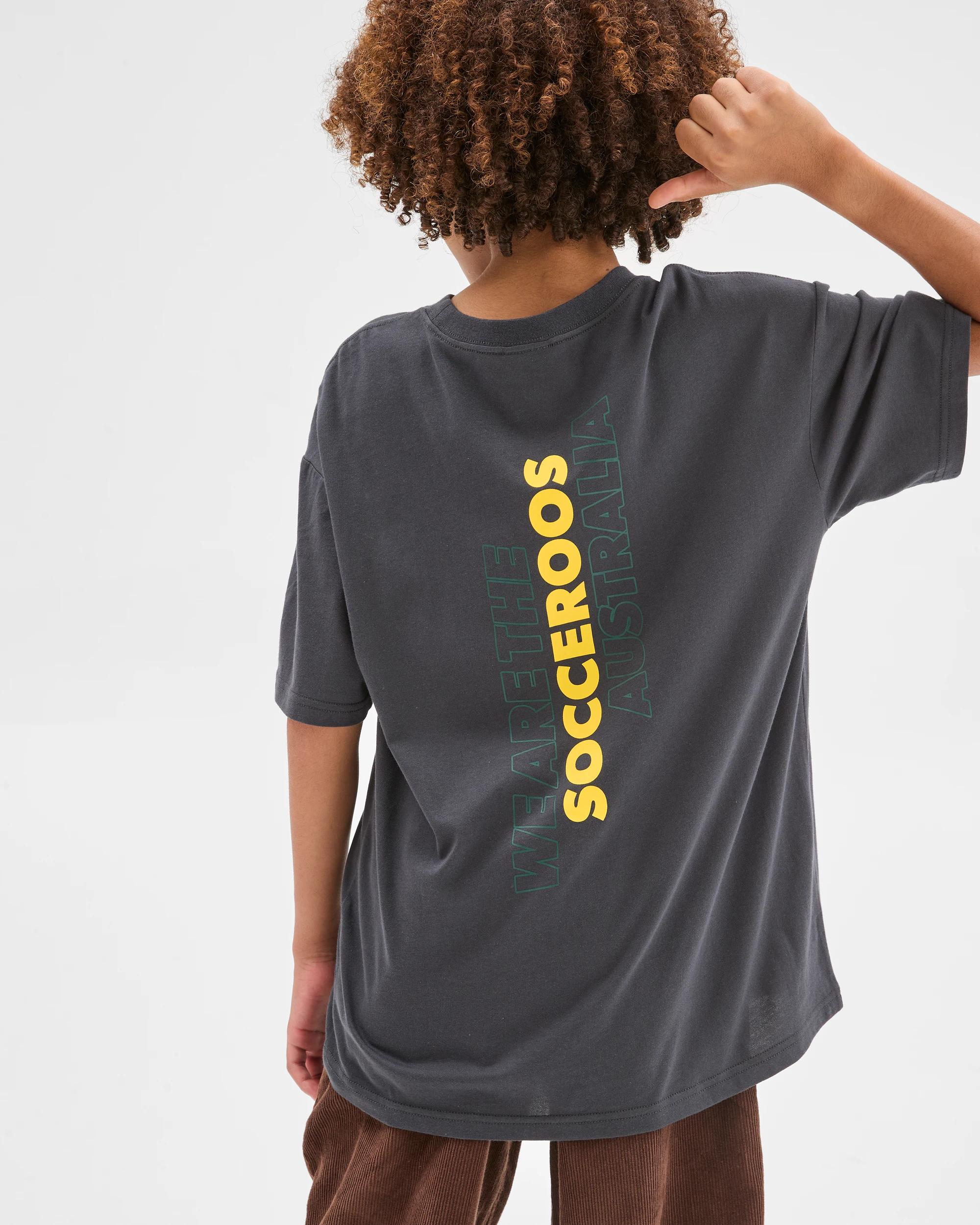 4 Socceroos World Cup Australian Cotton T-Shirt BLACK, 4 of 7