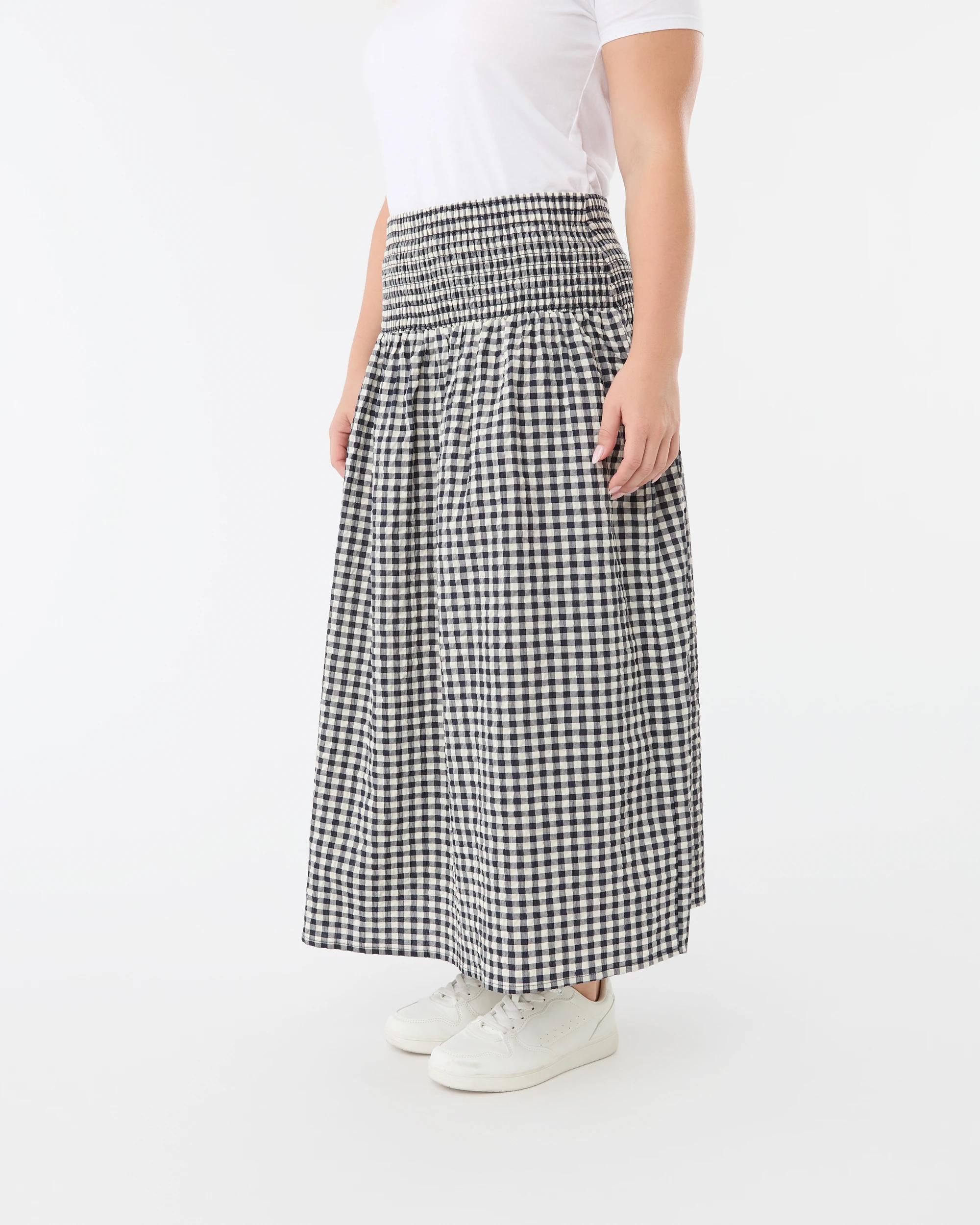 2 Shirred Midi Skirt Gingham, 2 of 5