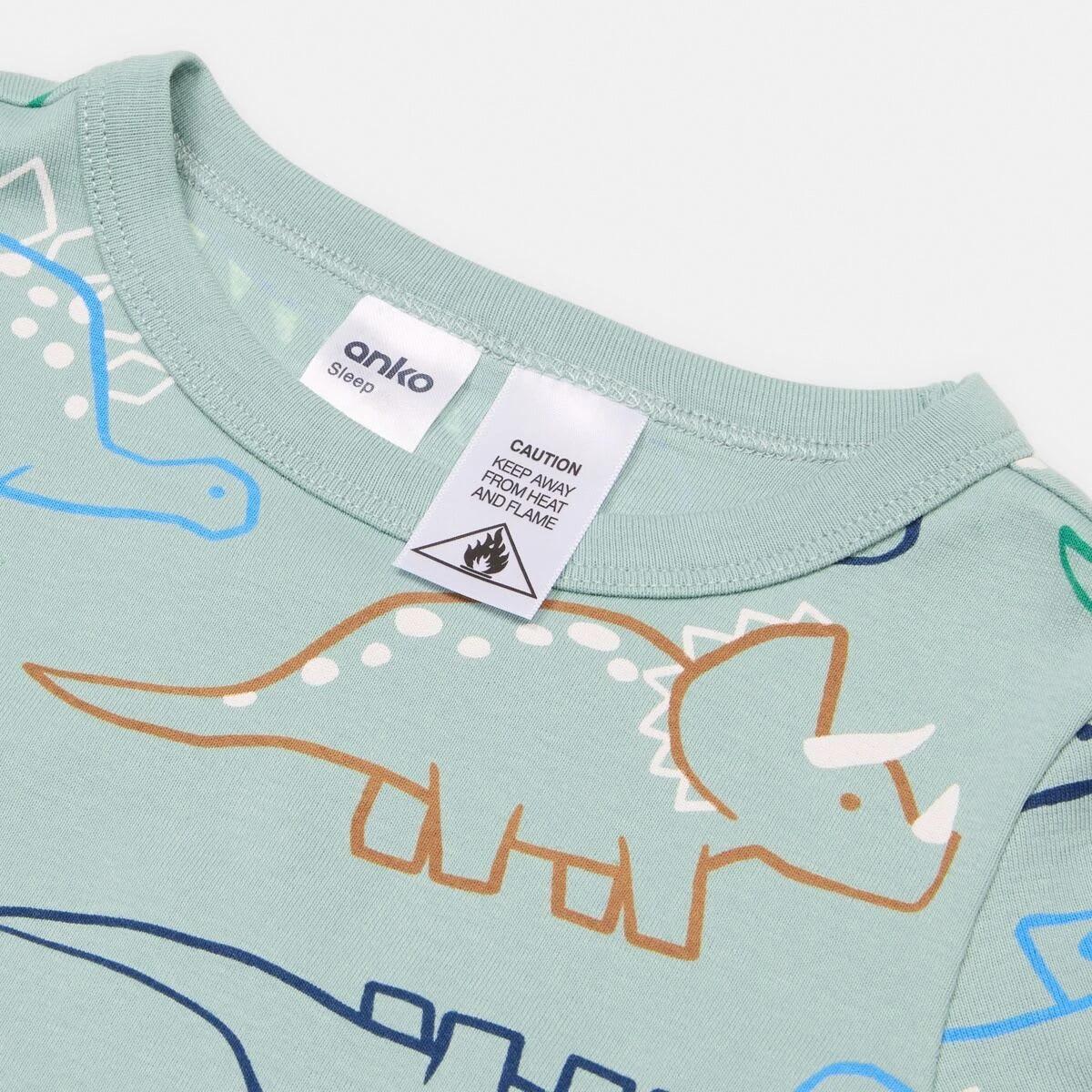 7 Rib Pyjama Set Blu Dino, 7 of 8