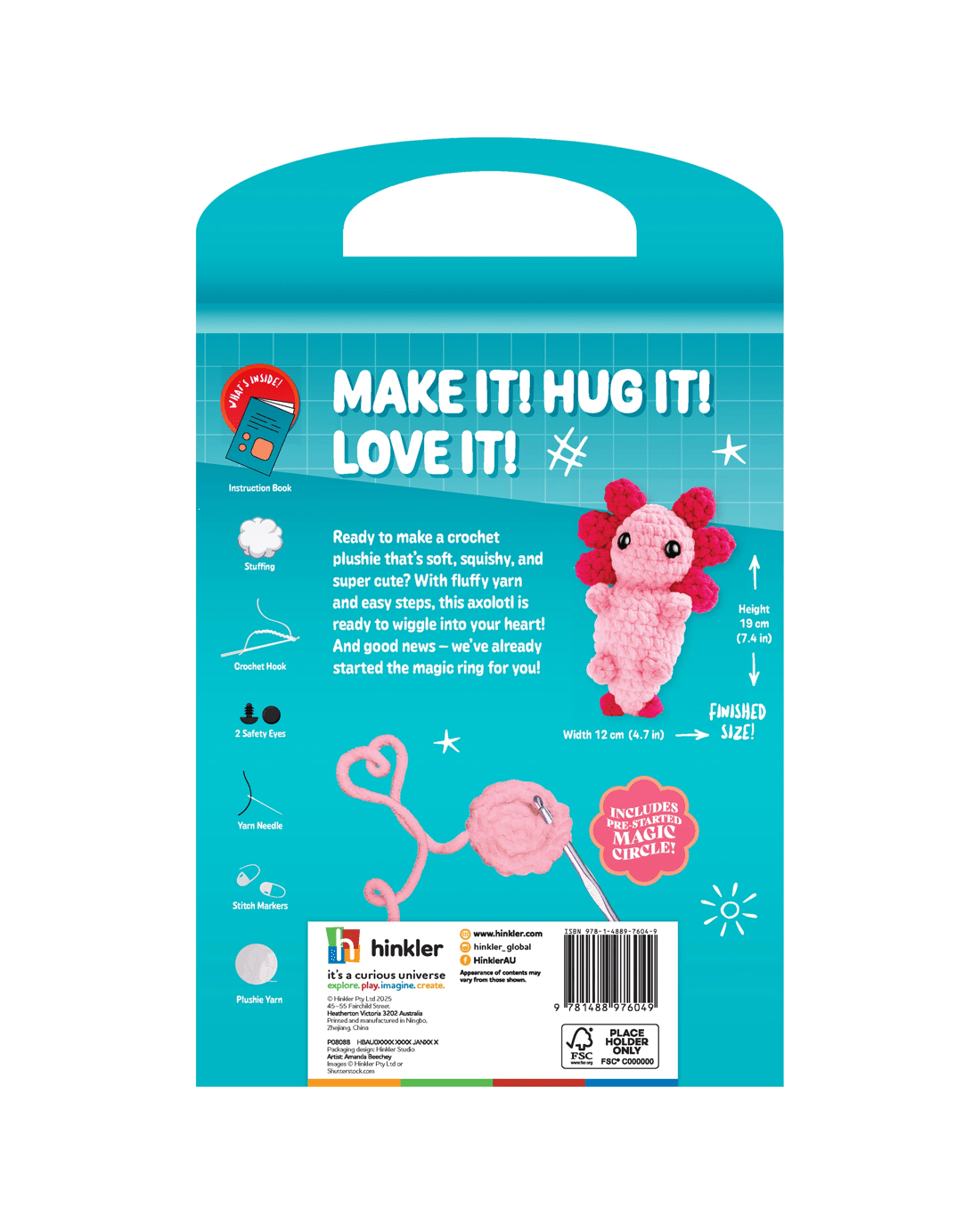 2 Oh My Craft! Midi Crochet Plushie Amy Axolotl, 2 of 5