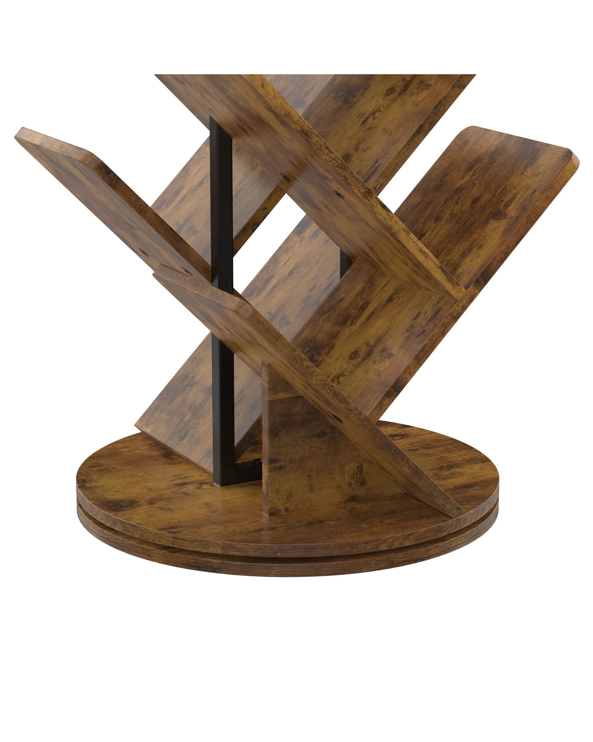 5 Advwin 16-Tier Tree Rotating Bookshelf Narrow Bookcase - Brown, 5 of 6