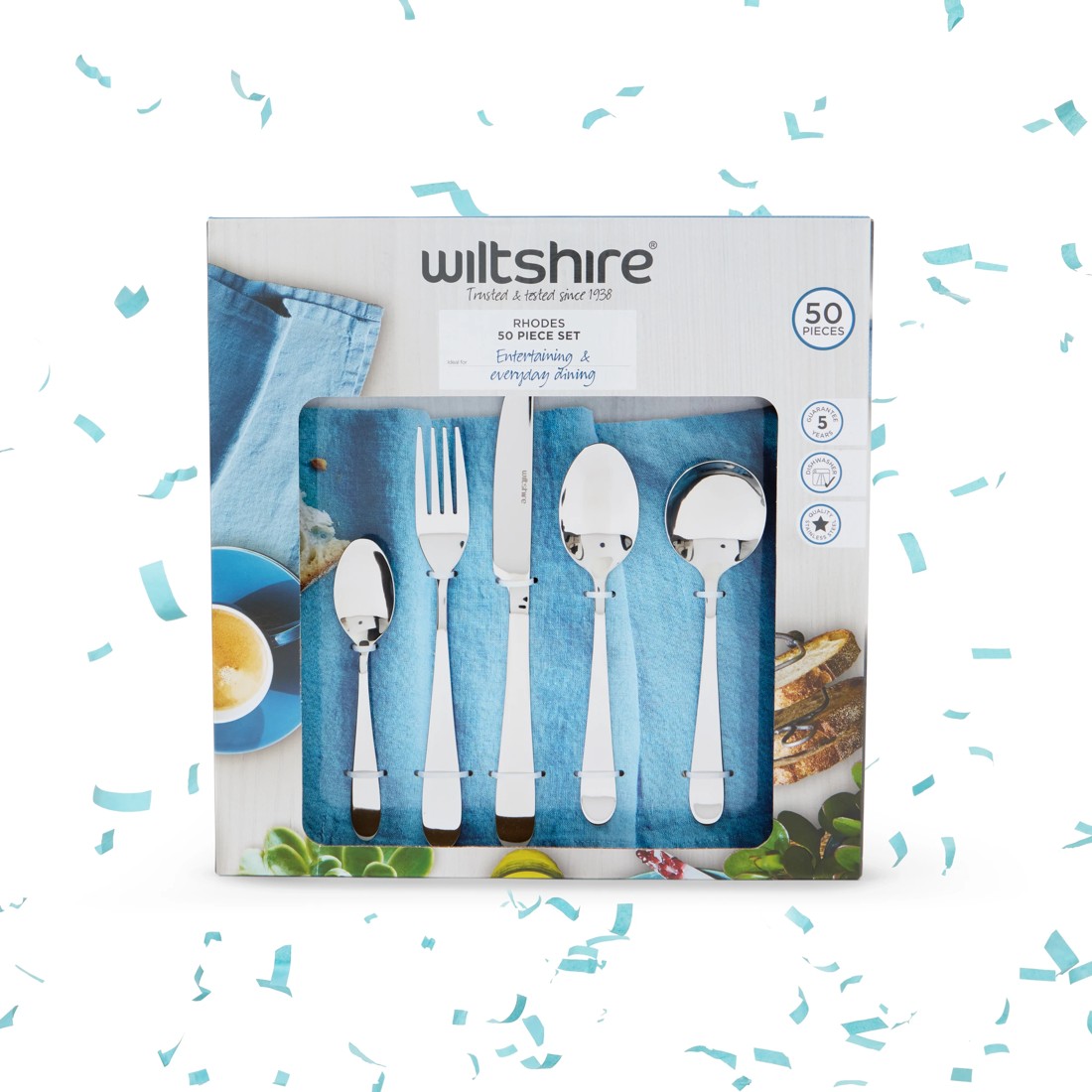 1 50 Piece Wiltshire Rhodes Cutlery Set, 1 of 4