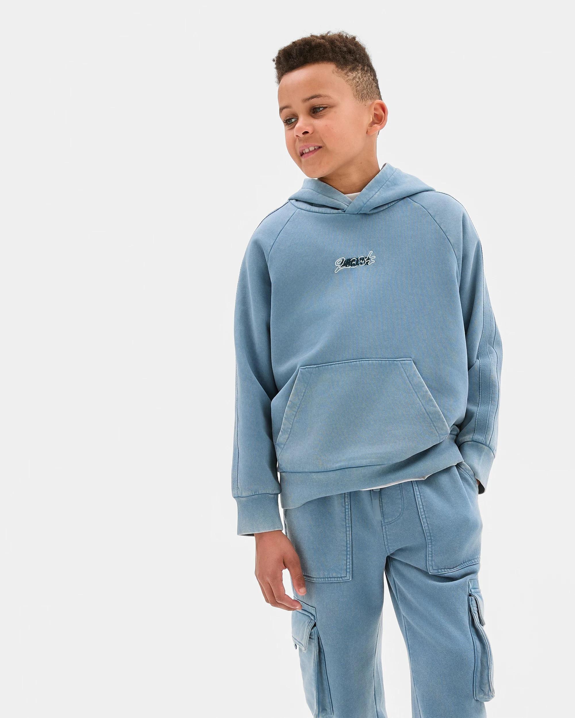 1 Target Kids Australian Cotton Blend Washed Popover Sweat Top BLUE, 1 of 7