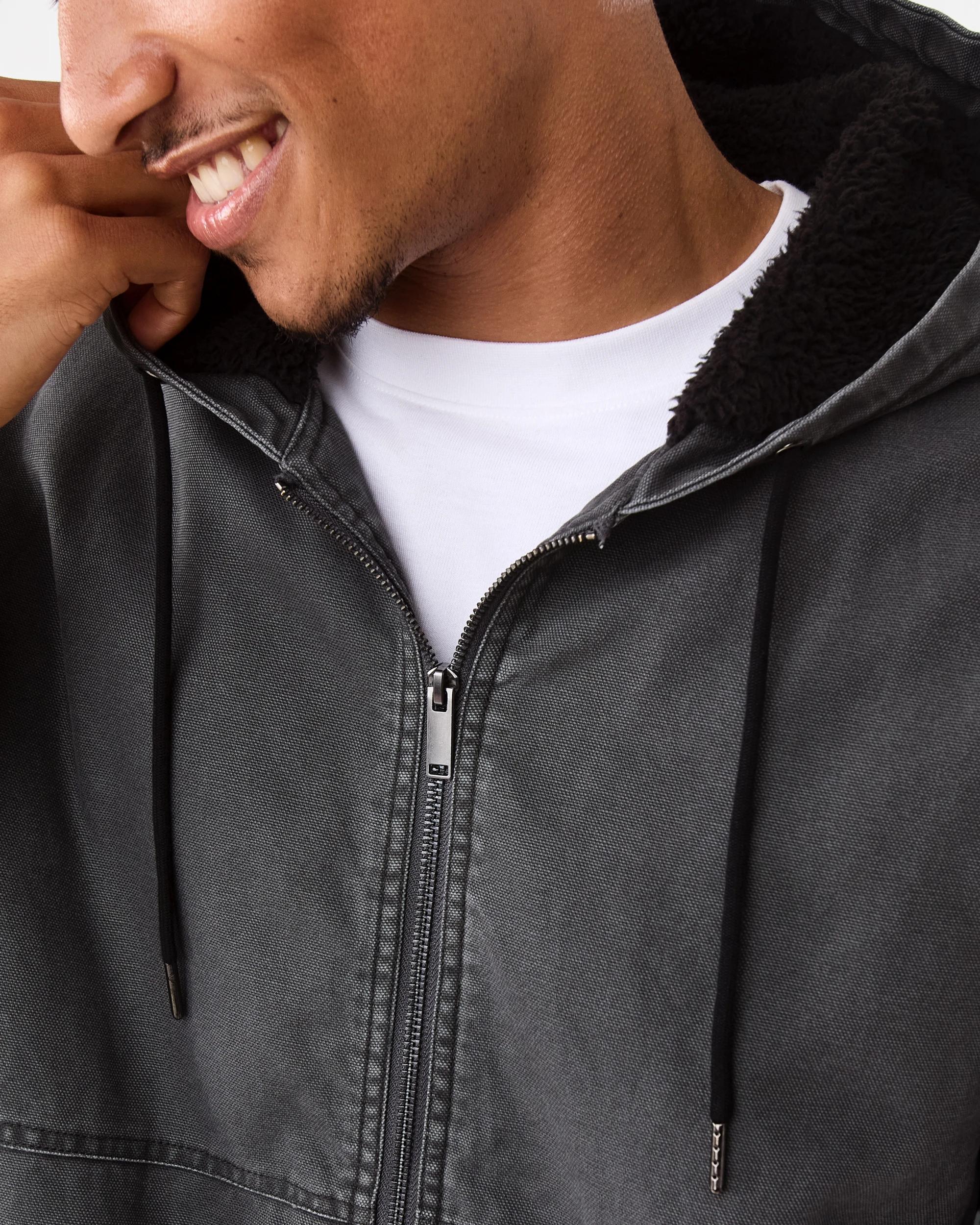 6 Washed Bomber Jacket Black, 6 of 7