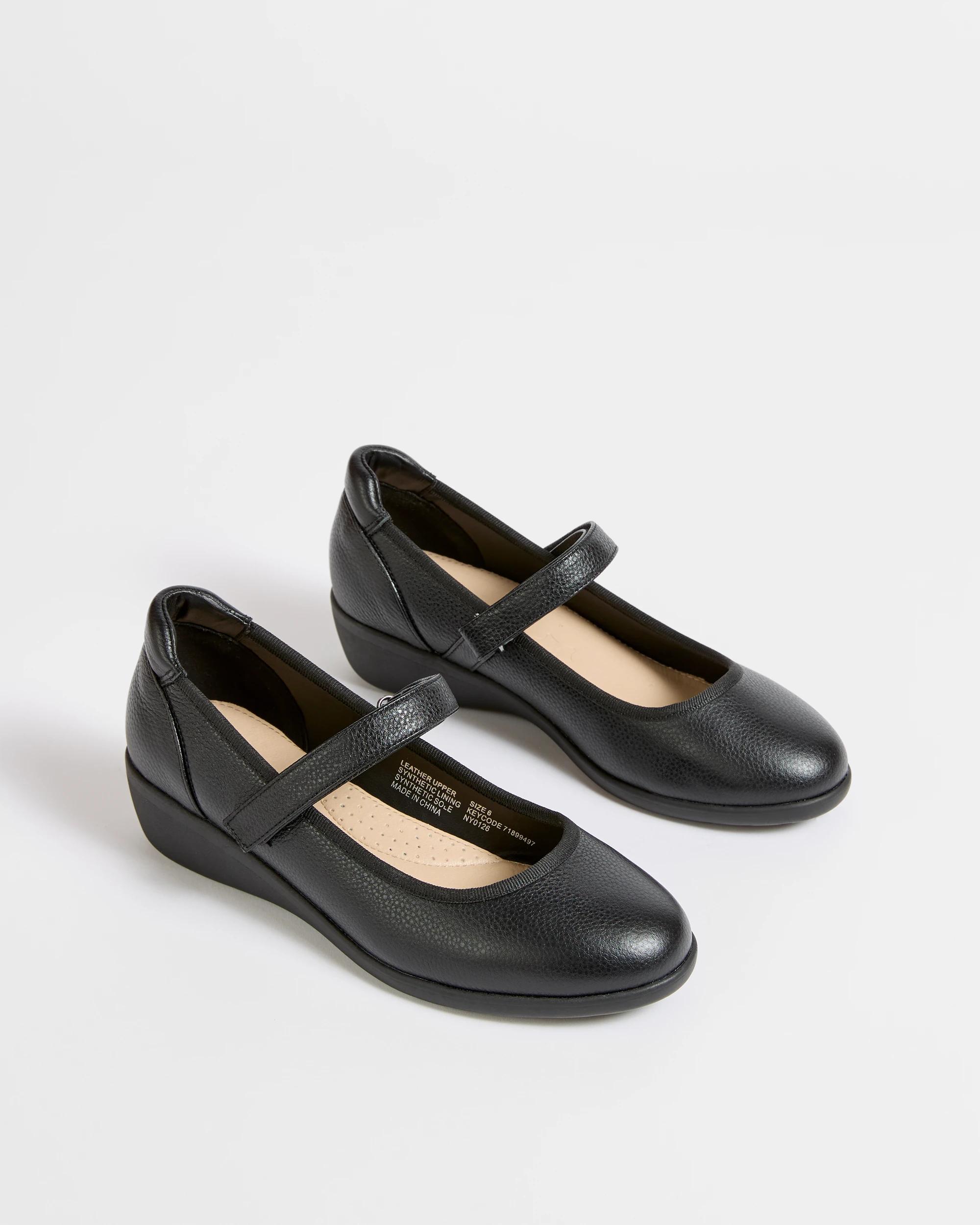 2 Target Woman Leather Comfort Wedge Loafer - Fraser II BLACK, 2 of 3