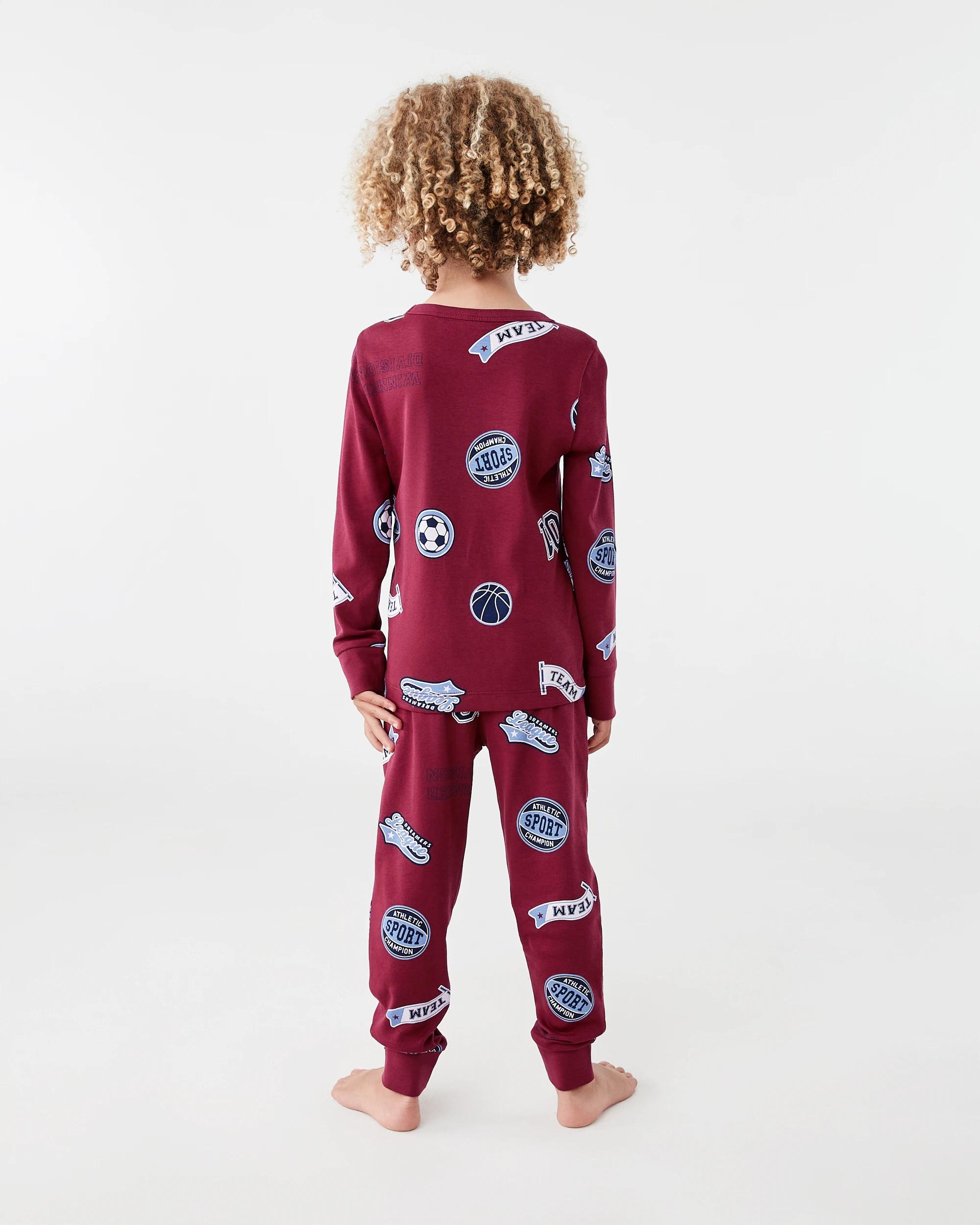 2 Rib Pyjama Set Red Sports, 2 of 7