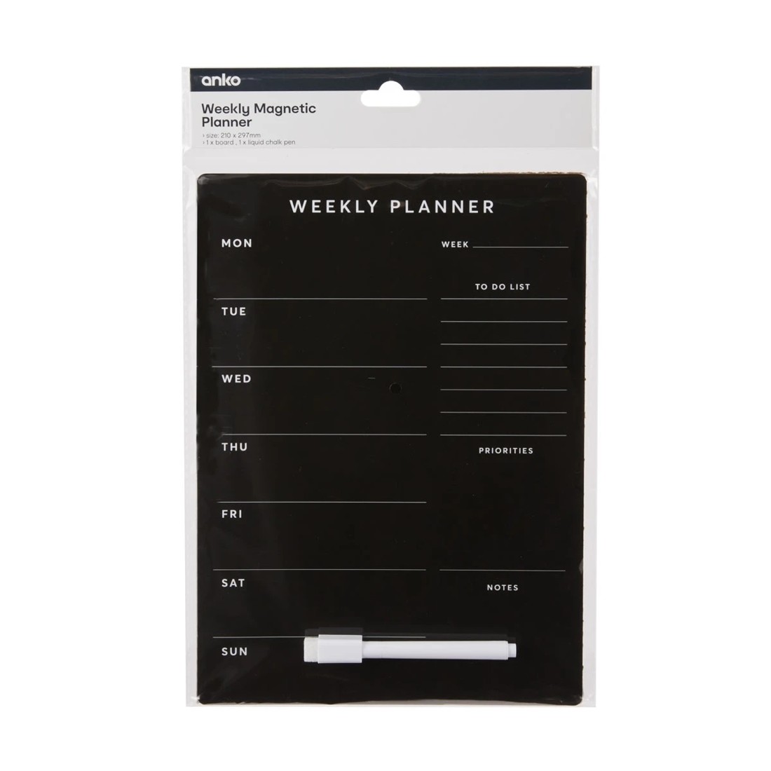 1 Weekly Magnetic Planner - Black, 1 of 8