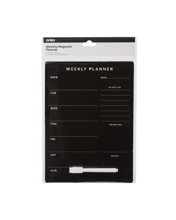 Weekly Magnetic Planner - Black 29.7cm x 21cm