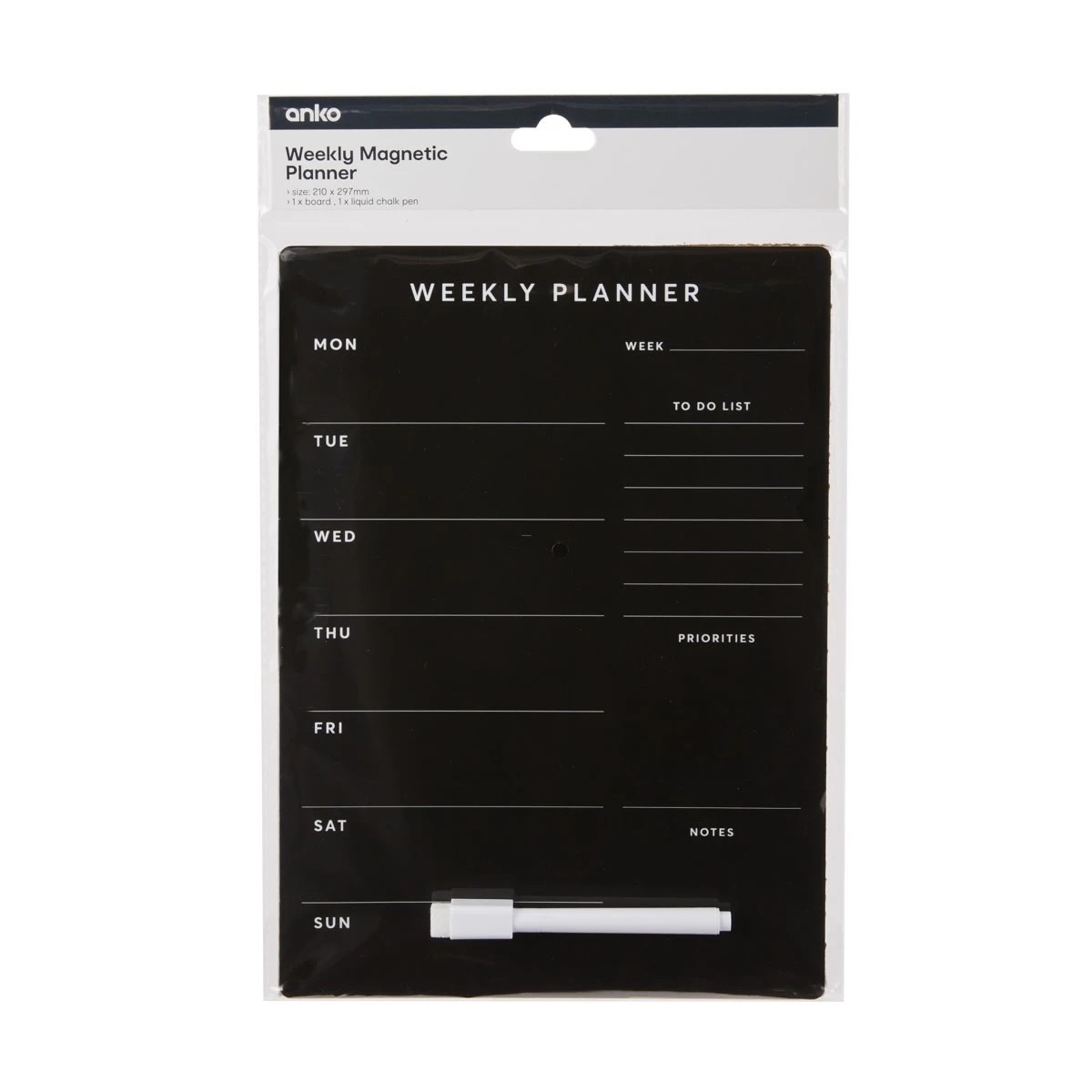 1 Weekly Magnetic Planner - Black, 1 of 8