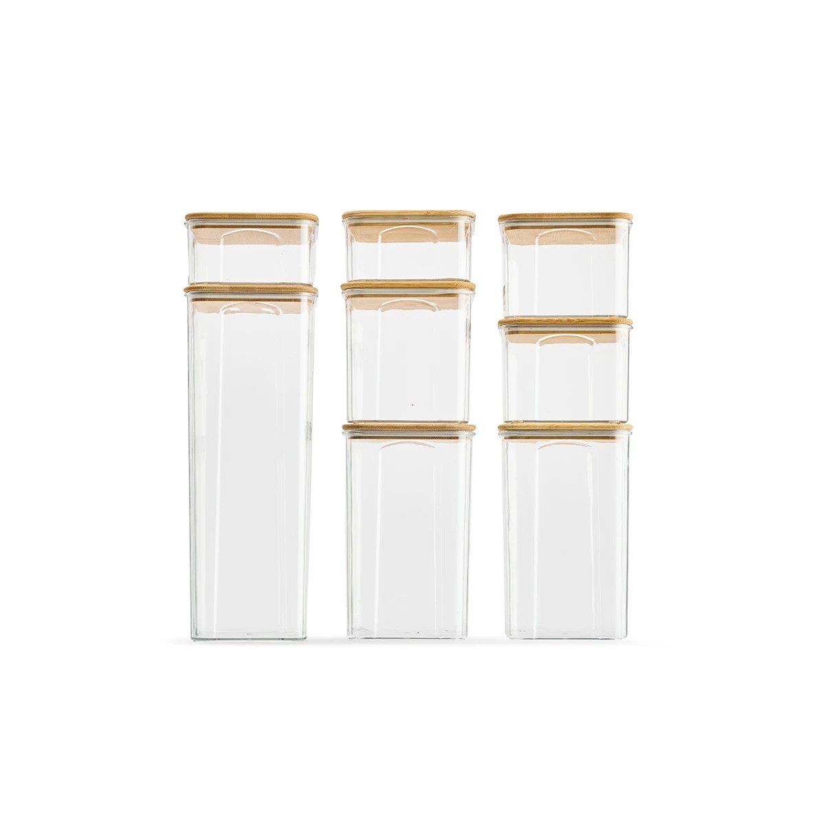 2 Bamboo Lid Food Storage Set, 8 Piece - Anko - Clear, 2 of 10