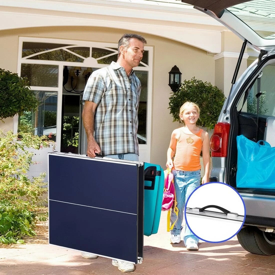 5 Everfit Table Tennis Ping Pong Table Portable Foldable Family Game Home Indoor - Blue, 5 of 6