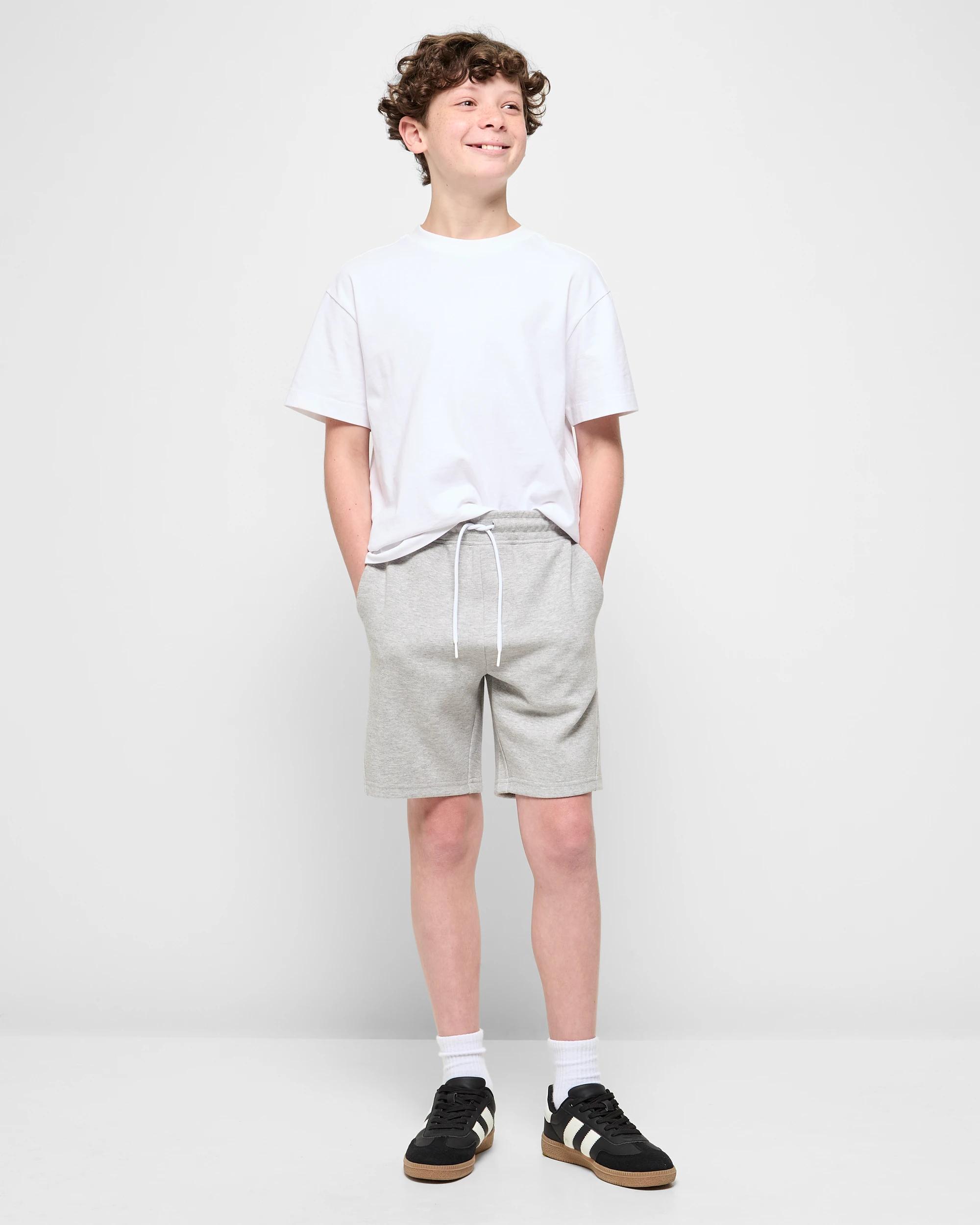 2 Target Australian Cotton Blend Tech Fleece Shorts GREY MARLE, 2 of 5