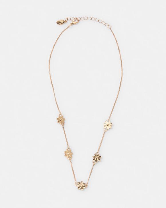 Basic Station Flower Necklace - Gold Look