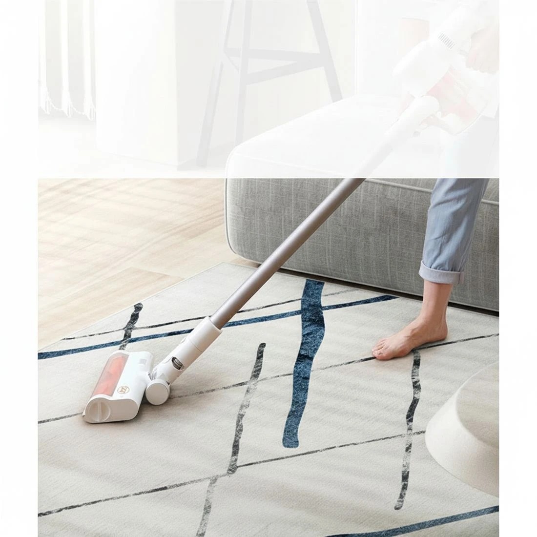 7 Artiss Floor Rug 200x290 Washable Mat Carpet Short Pile Jaca - Grey, 7 of 7