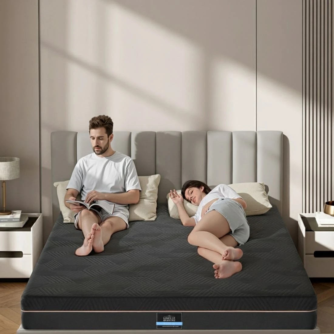 8 Giselle 18cm Memory Foam Mattress Green Tea Foam Cool Gel Foam Mattresses Queen - Queen Bed - Black, 8 of 10