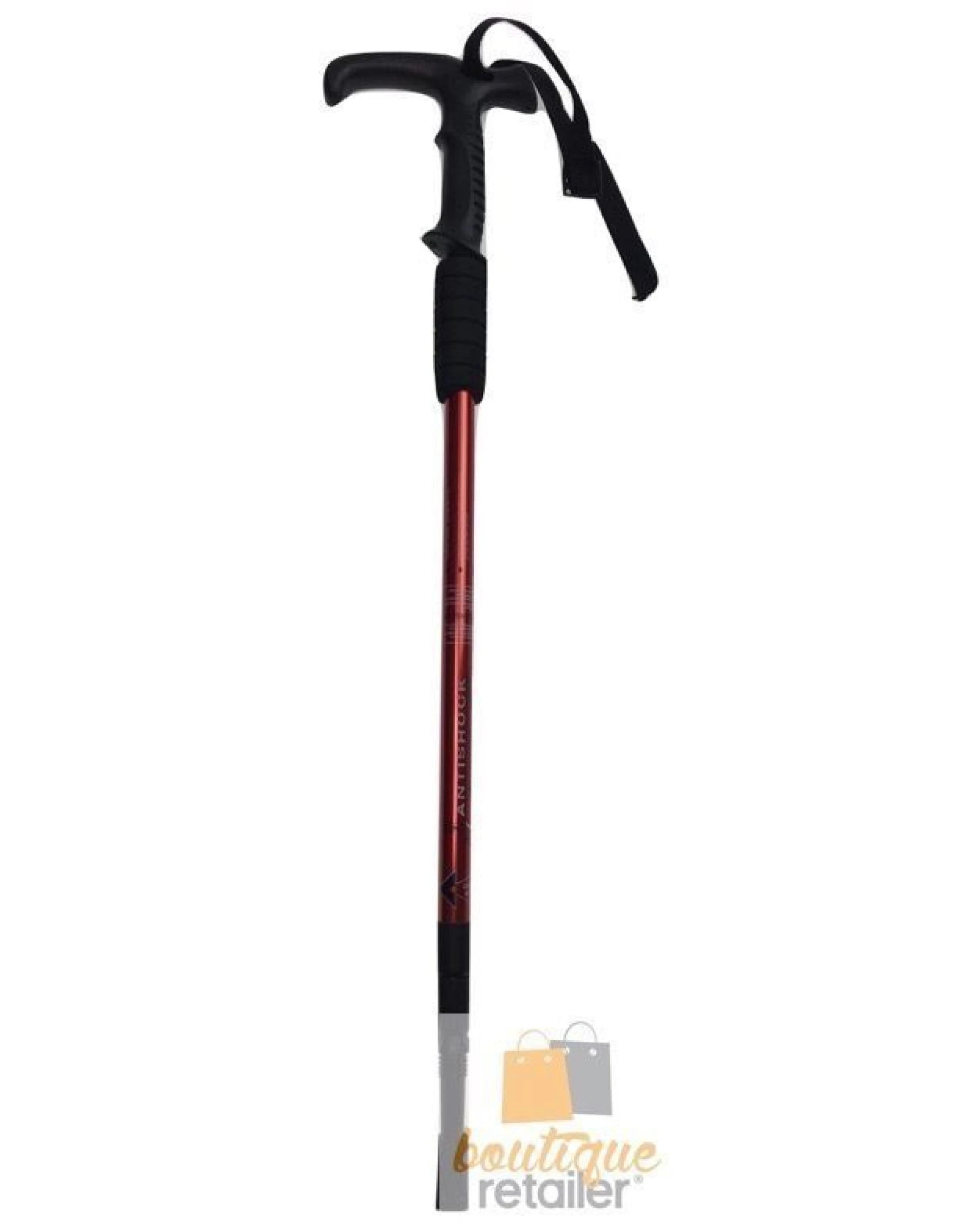 2 BR Outdoor Folding Walking Stick Telescopic Adjustable Antishock Hiking Grip Pole Trekking - Red, 2 of 4