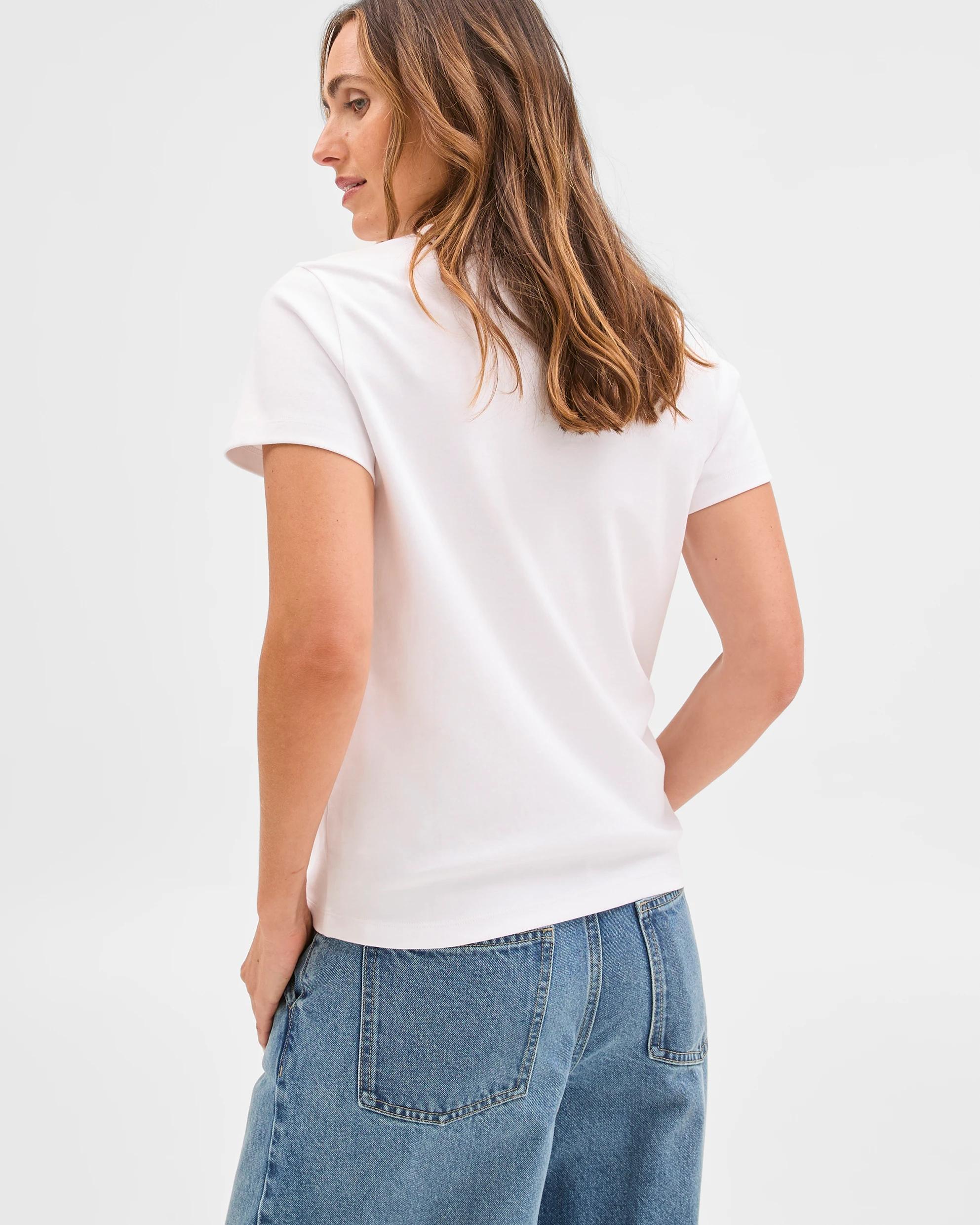 7 Target Woman Australian Cotton Interlock Neat T-Shirt WHITE, 7 of 7