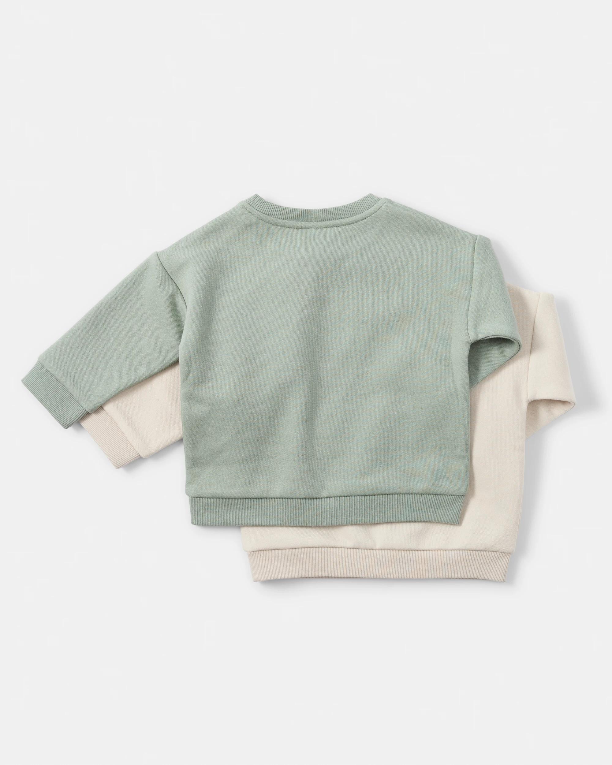 2 2 Pack Drop Shoulder Sweatshirt Beig Farm, 2 of 6