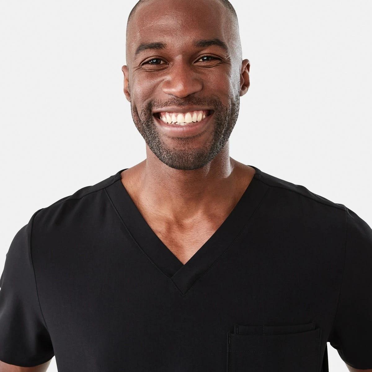 4 Work Short Sleeve Scrub Top BLACK, 4 of 8